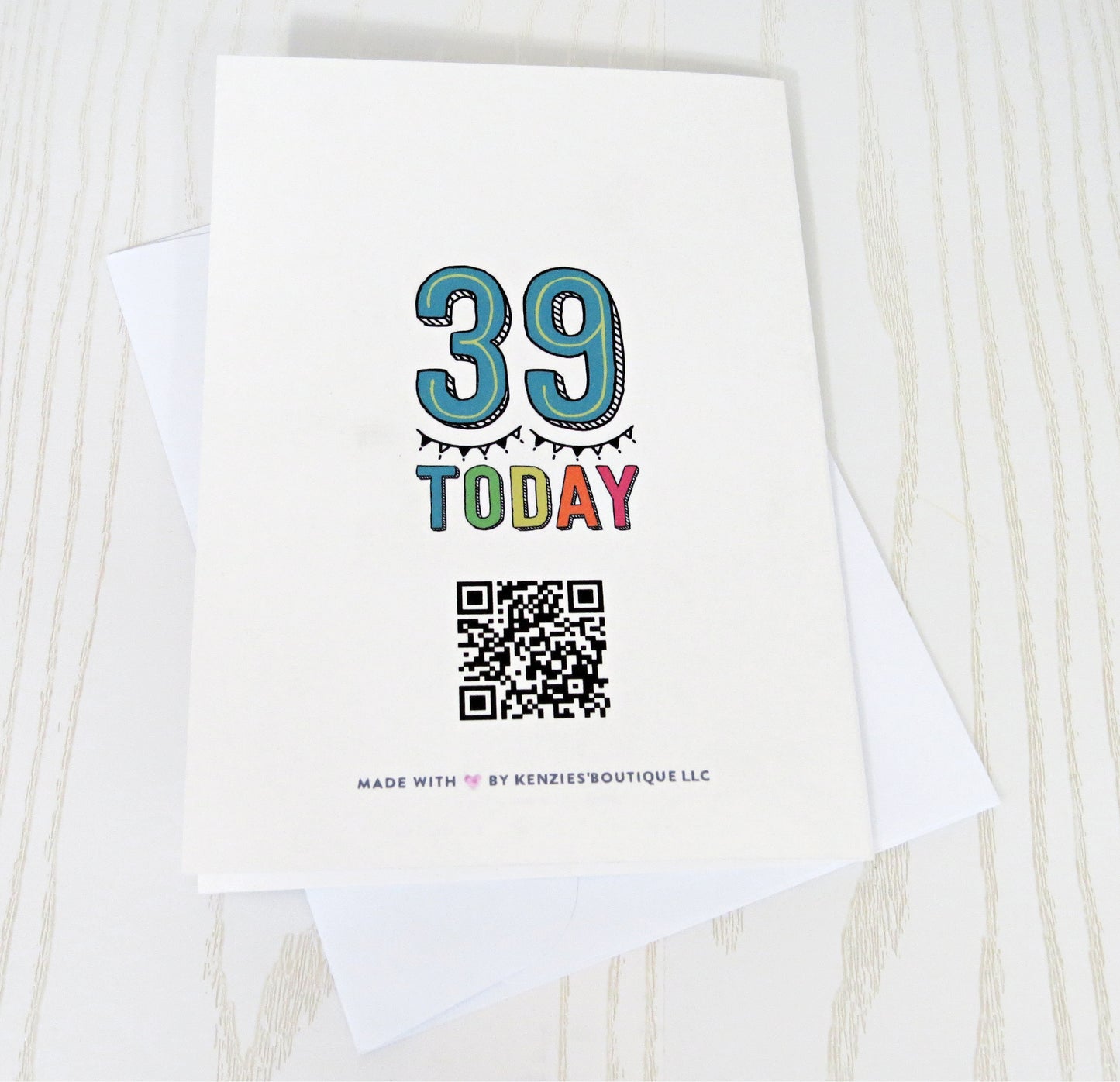 39th Birthday Card - Thirty Nine Card Celebration - Unique Gift Card Holder - Folded Card for Him, Her, Women, Men, Grandma, Grandpa