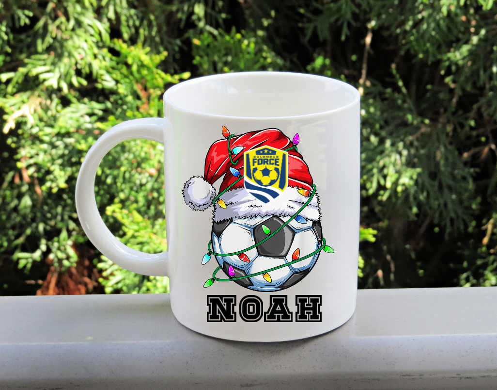 Columbus Force Soccer Personalized Hot Chocolate Christmas Coffee Mug