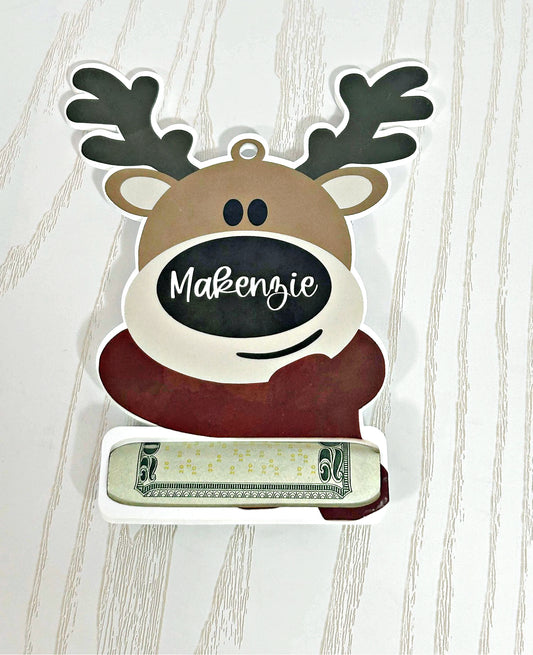 Personalized Christmas Ornament Money Holder - Unique Money Holder for Cash Gift - Christmas Greeting Cards - Hanging Ornament - Cash