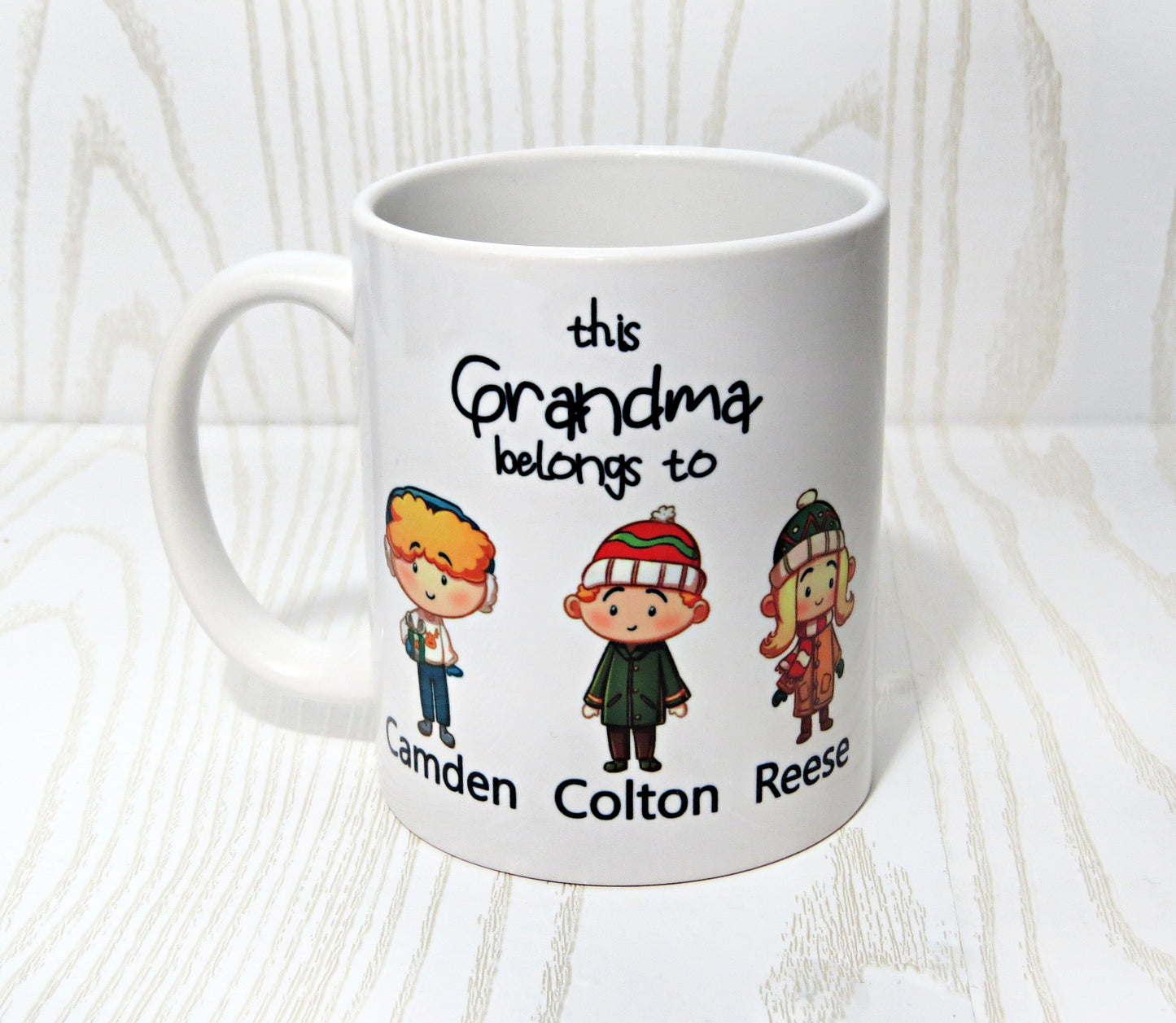 Kenzie's Boutique Personalized These Kids belong to Coffee Tumbler with Names - 12 ounces Stainless Steel - Christmas Holiday Mug Gifts For Grandpa Grandma (Any Relative!) - Unique