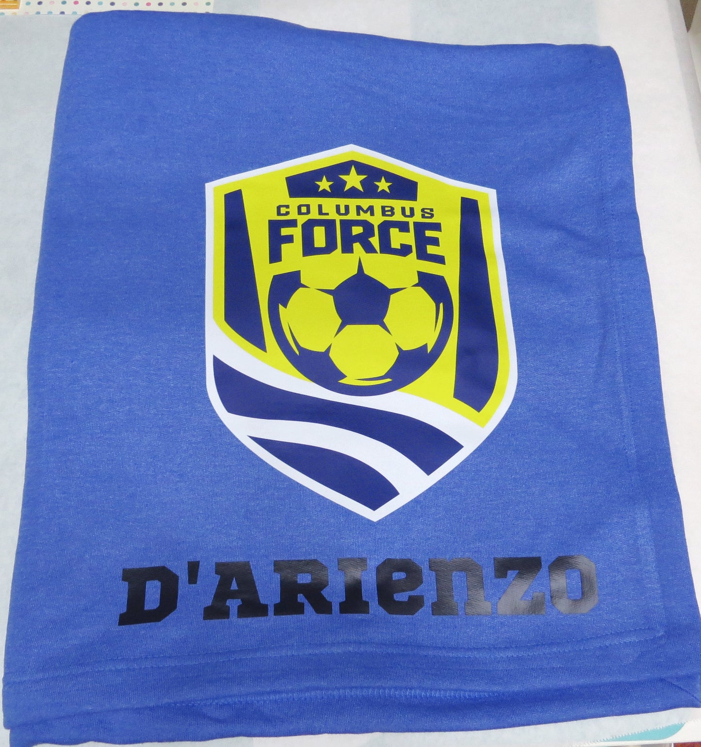 Columbus Force Soccer Fleece Sweatshirt Blanket - Personalized with Name