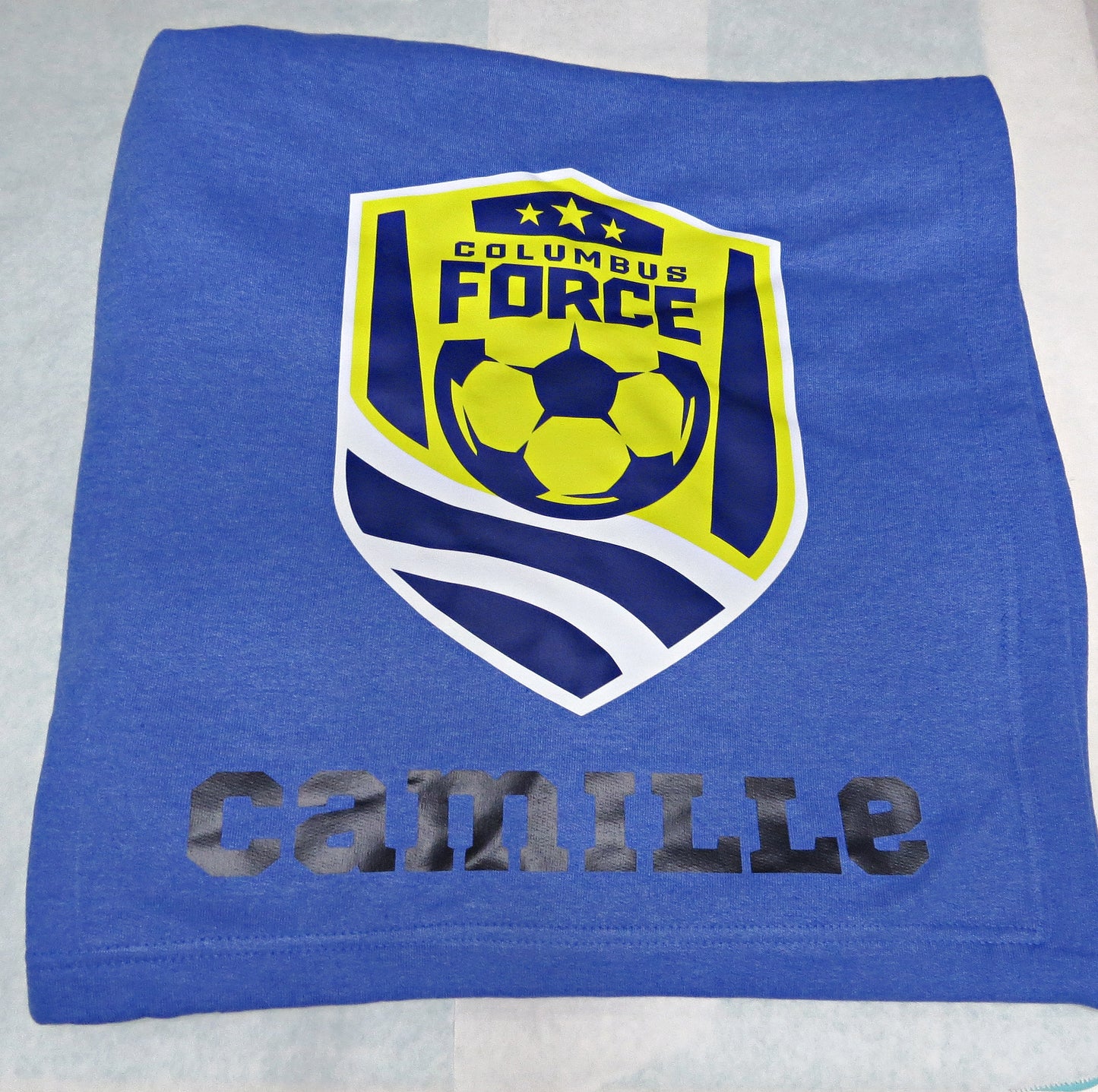 Columbus Force Soccer Fleece Sweatshirt Blanket - Personalized with Name