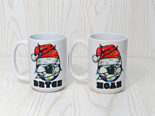 Kenzie's Boutique Handmade Personalized Soccer Themed Hot Chocolate Christmas Coffee Mug