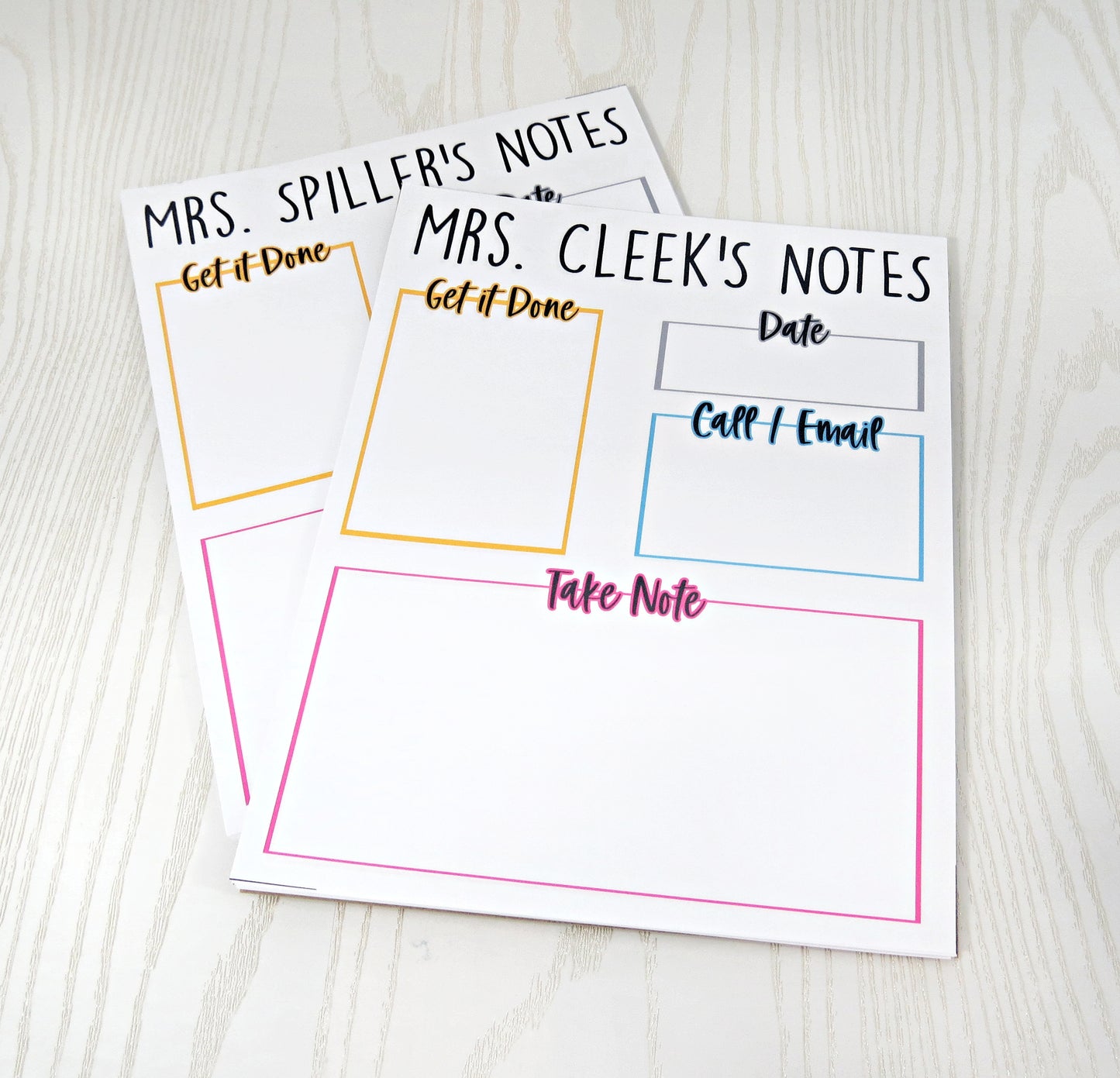 Personalized Teacher's Notes Notepads - Custom Appreciation Teacher Gifts & School Supplies - 52 Tear Away Sheets Yearly - Great for Classroom or Home Use - Weekly Planner Note Pad