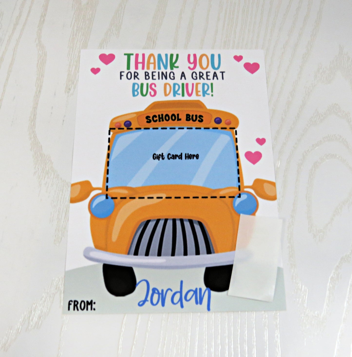 Bus Driver Gift Card Holder - End of Year Appreciation Gift - Unique Busman Card - Thank You Card