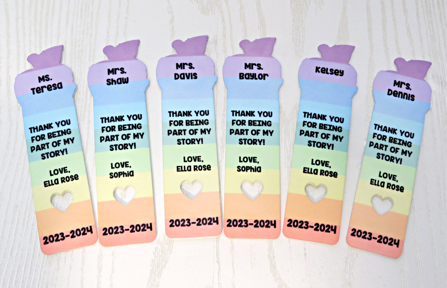 Personalized Apple Teacher Bookmark Thank you for Being Part of my Story - Back to School Gift - School Supplies - Kids Bookmark - Teacher Appreciation Gift