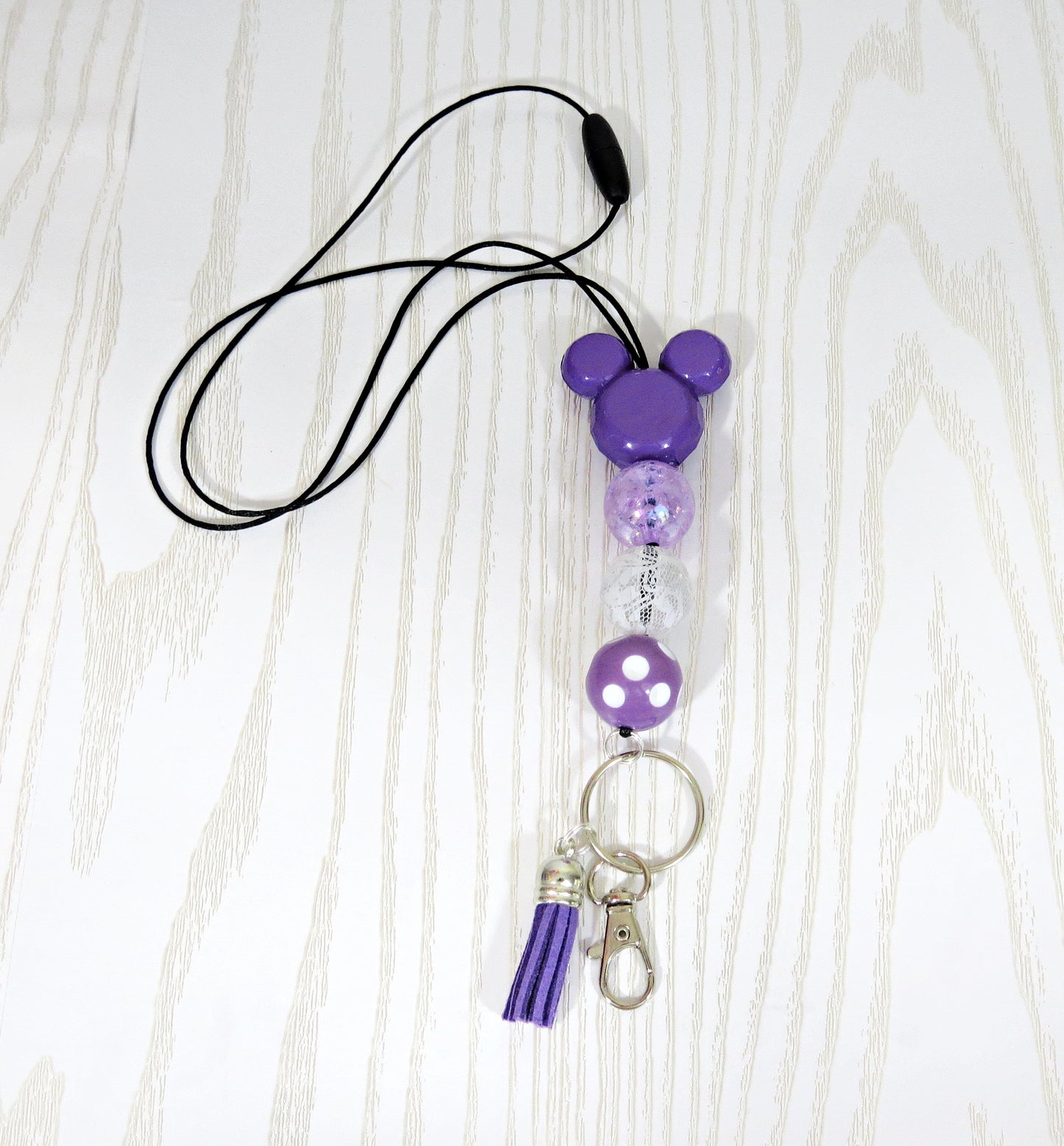 Kenzie's Boutique Handmade Mouse Lanyard - Stylish Cute Beaded Design - Cruise Vacation Parks Breakaway Clasp for ID Badges and Keys - Appreciation Week - Graduation Gift- Practitioner - School Hospital Scrubs