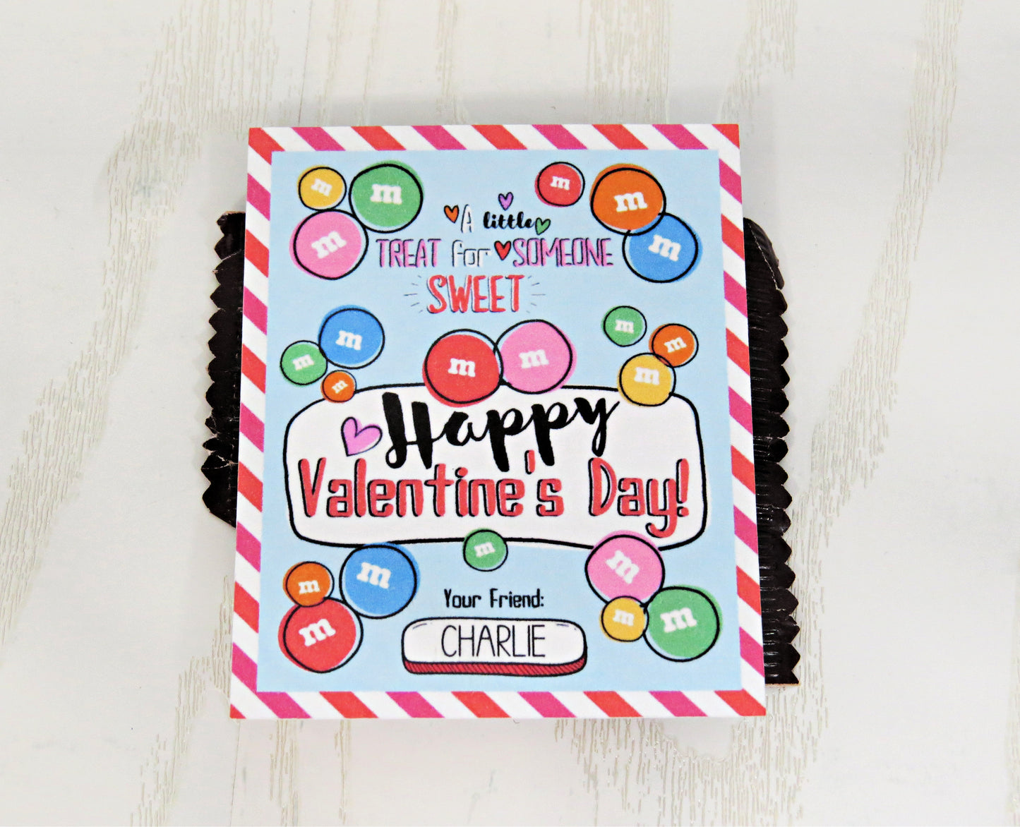 Personalized Coated Canted Valentines Day Cards - Unique Valentines Gift for Kids School- Just Add Candy Greeting Cards - Gift for Him Her Boy Girl Note