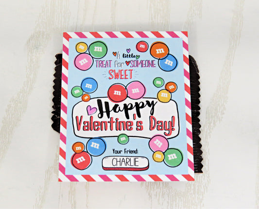 Personalized Coated Canted Valentines Day Cards - Unique Valentines Gift for Kids School- Just Add Candy Greeting Cards - Gift for Him Her Boy Girl Note