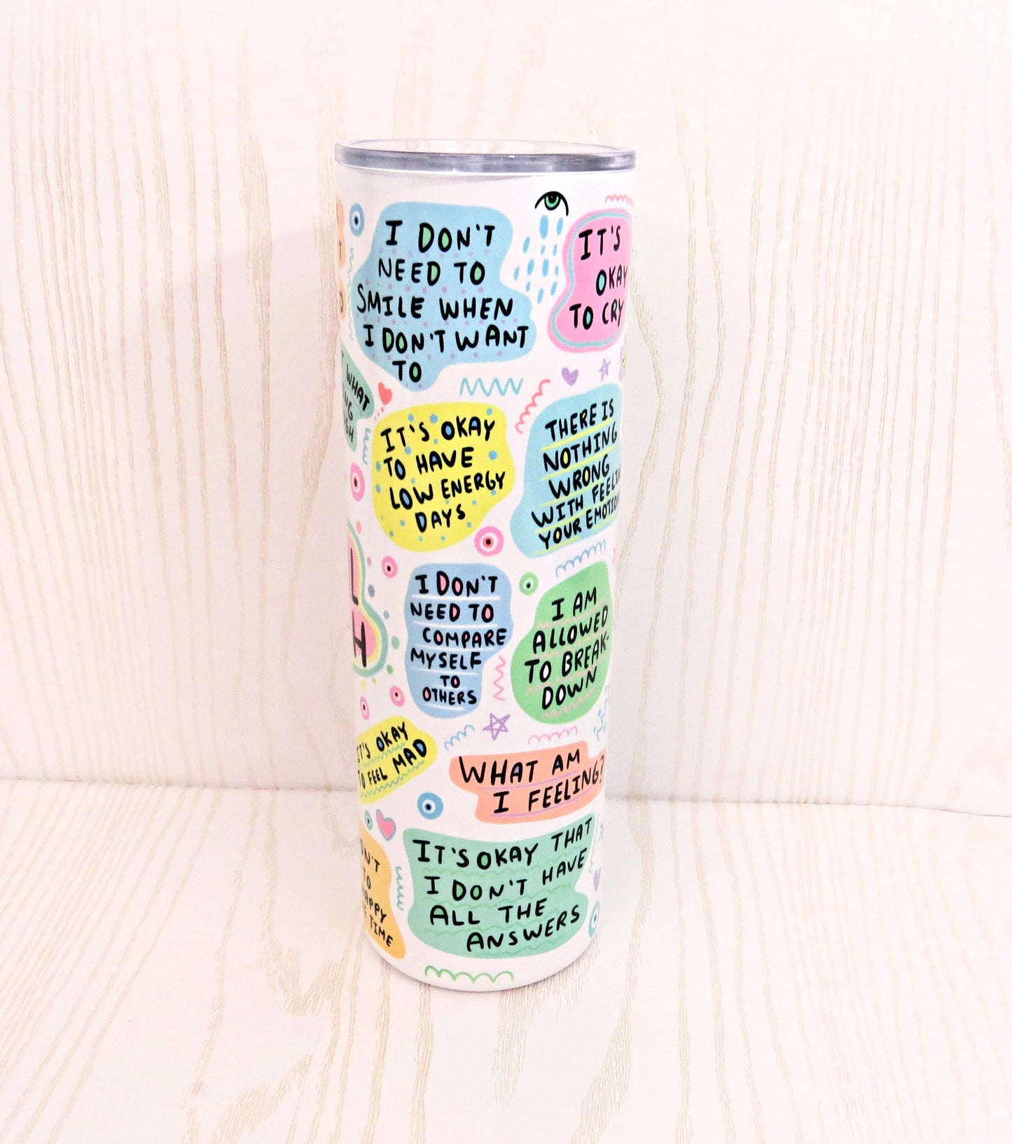 20 oz My Mental Health Stainless Steel Tumbler - Daily Affirmation Christmas Holiday Gift - Secret Santa - Grandma Nana Custom Awareness Week Month