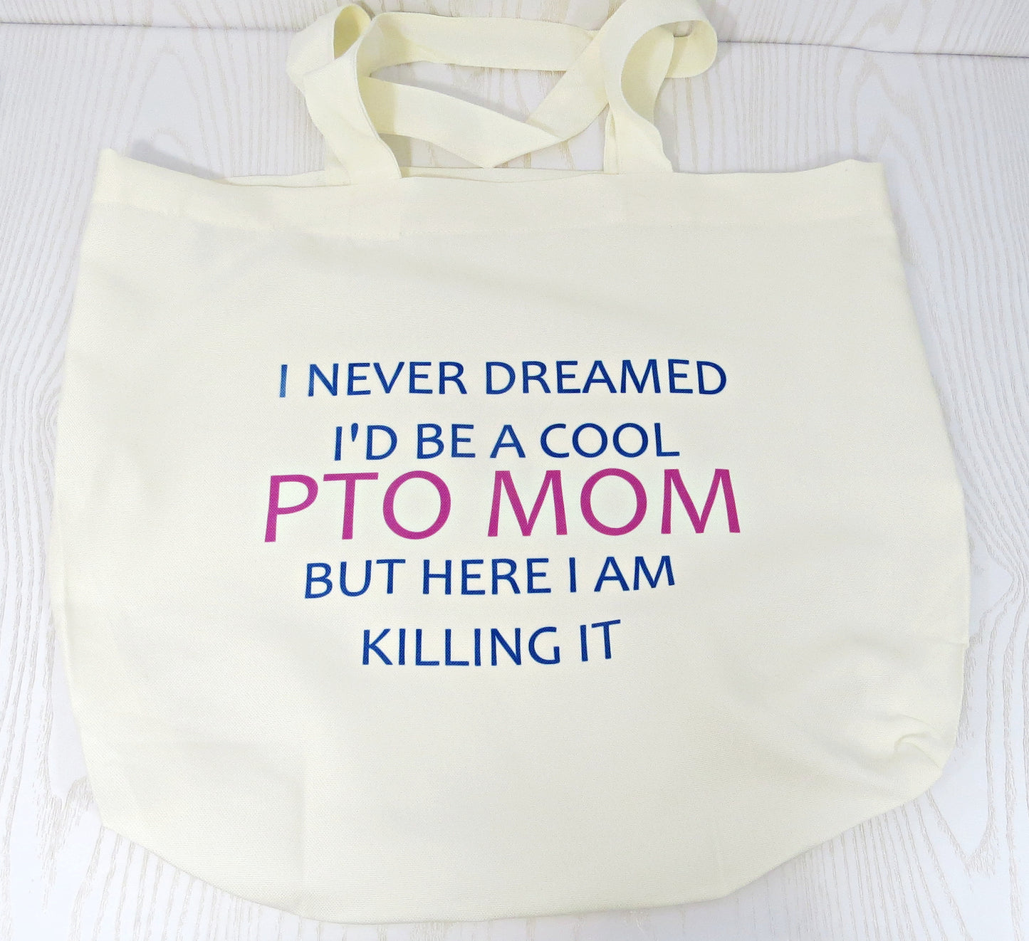 PTO Mom Tote - Appreciation Canvas Tote Bag - Thank You Parent Teacher Organization Gift