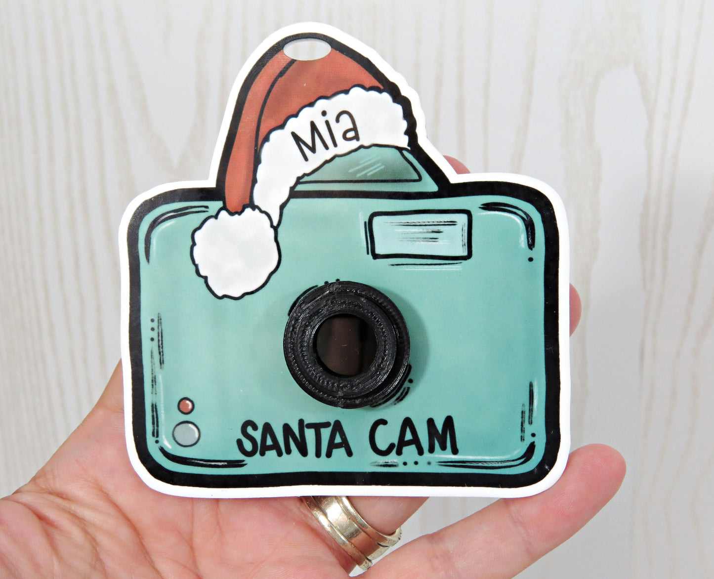 3D Santa Camera Ornament - North Pole Elf Spy Personalized Ornament - Family Christmas Ornament - Custom Christmas Ornament - Custom Family Ornament - Boy Girl Kid