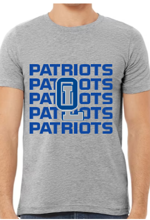 ADULT Grey Bella & Canvas Unisex Heather T-Shirt Olentangy Liberty Patriots Patriots Patriots