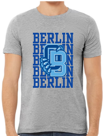 ADULT Grey Bella & Canvas Unisex Heather T-Shirt Olentangy Berlin Berlin Berlin Bears