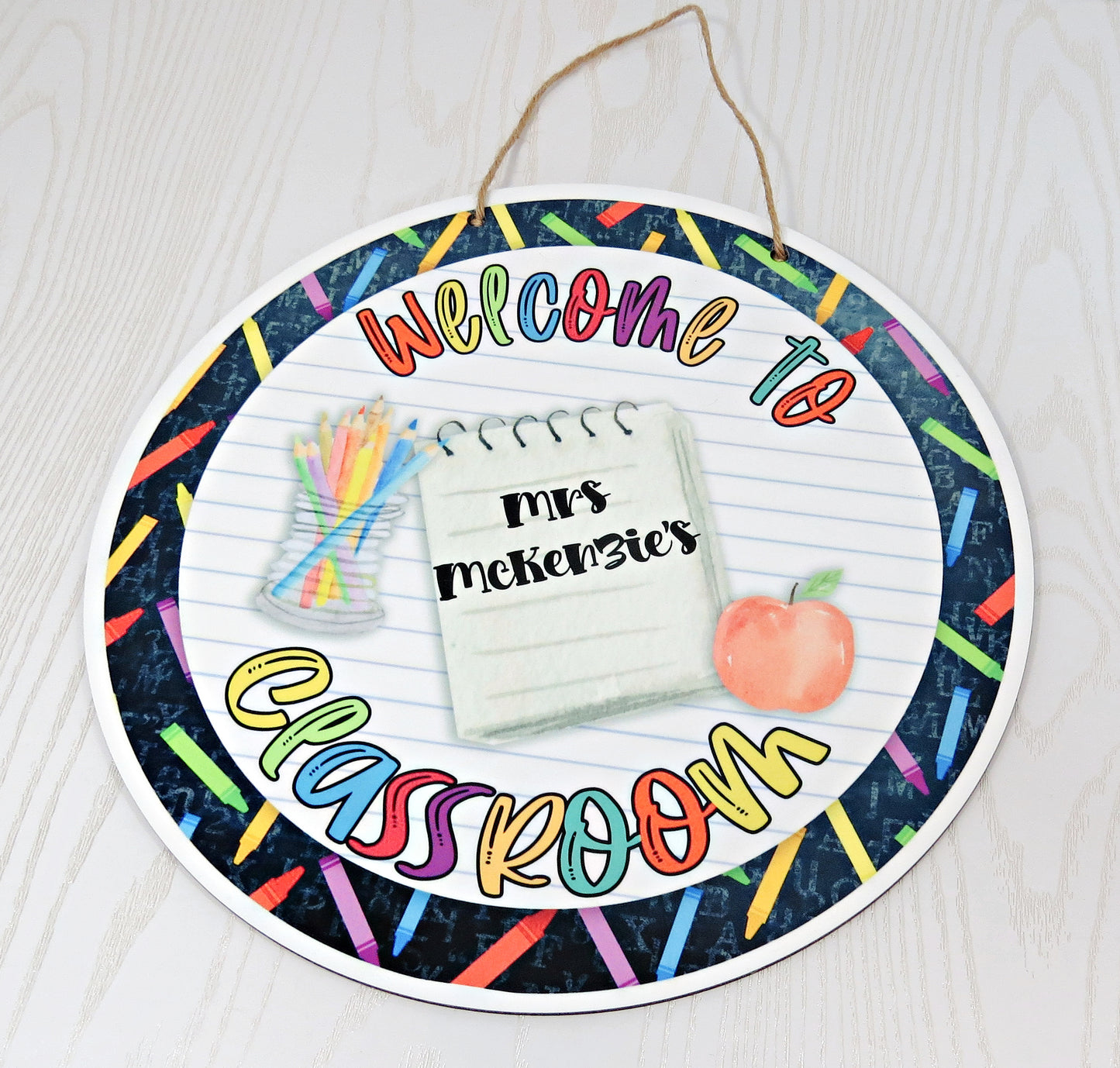 Personaled Teacher Door Hanger for Classroom - Welcome Sign - Appreciation Gift End of School - Back to School Decor Hanging Signs Teacher Supplies