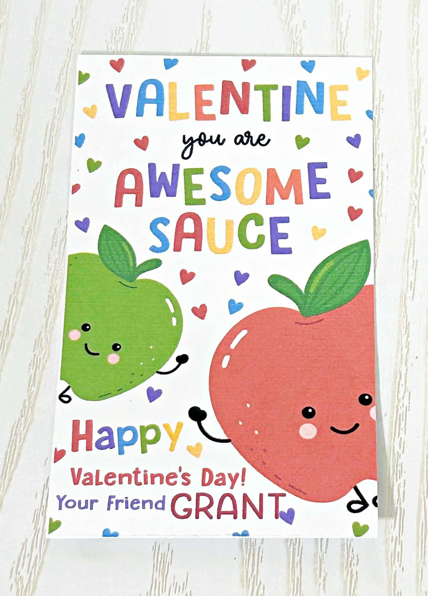 Kenzie's Boutique Handmade Personalized You are Awesomesauce Valentine's Day Cards - Custom School Exchange Cards with From Field  - Unique Gift for Kids School Classroom - Add Candy Greeting Him Her