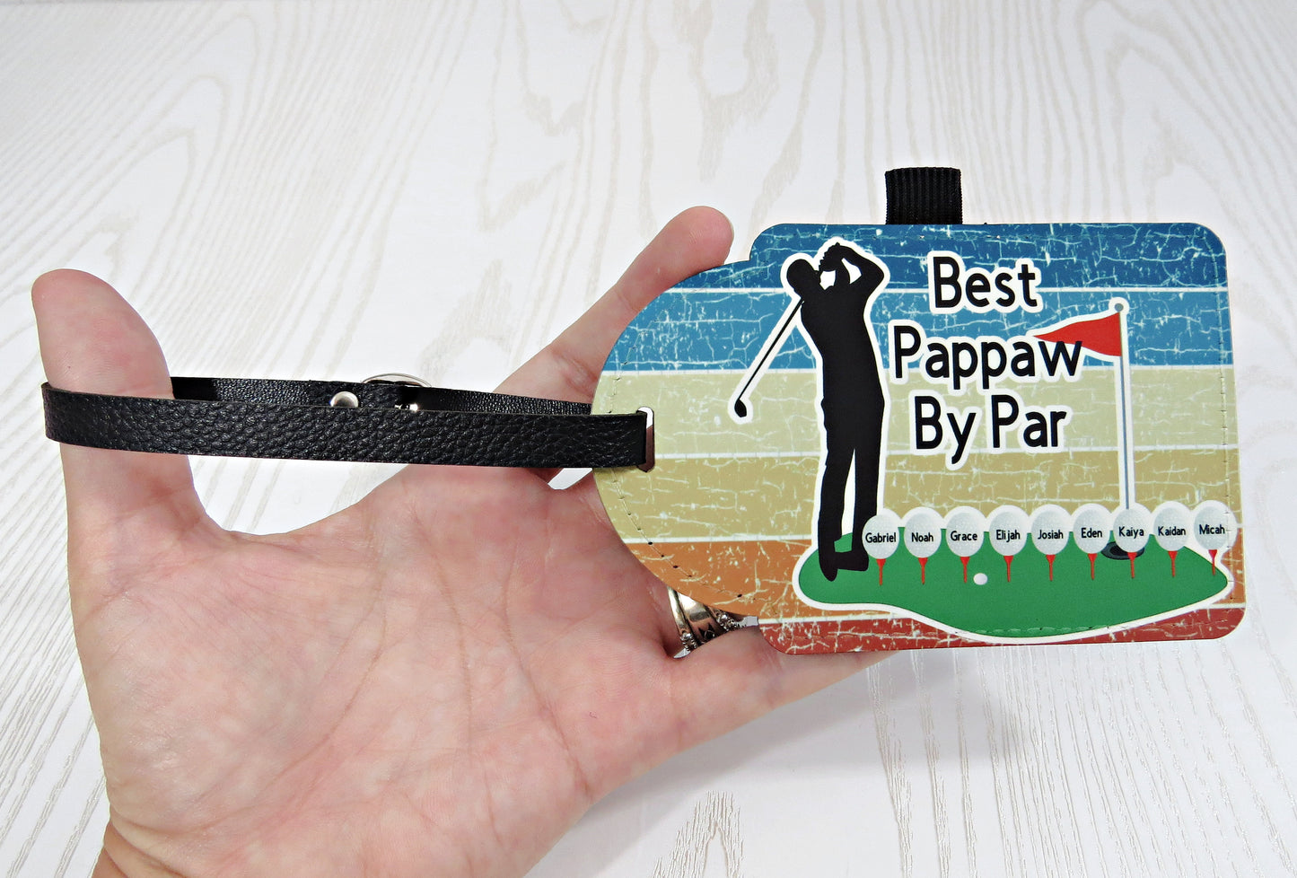 Personalized Golf Tee Holder with Kids Names For Men - For Golf Bags - Custom Gift - Funny - Best Dad by Par - Grandpa - Birthday Fathers Day Gift