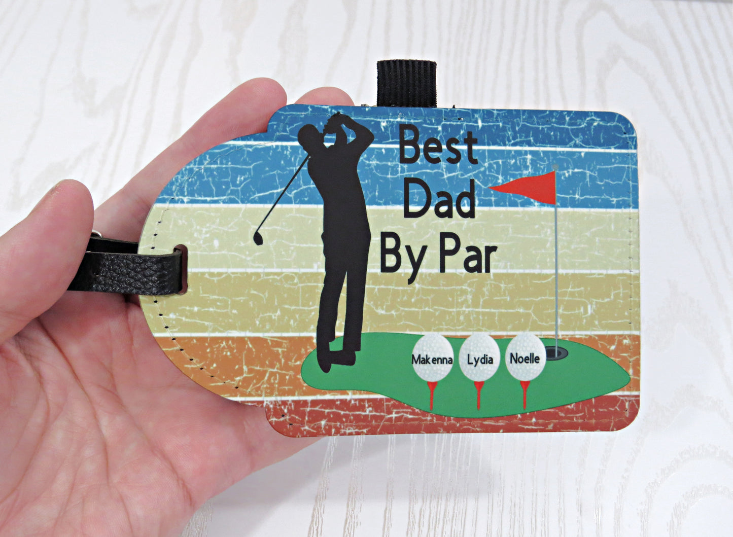 Personalized Golf Tee Holder with Kids Names For Men - For Golf Bags - Custom Gift - Funny - Best Dad by Par - Grandpa - Birthday Fathers Day Gift