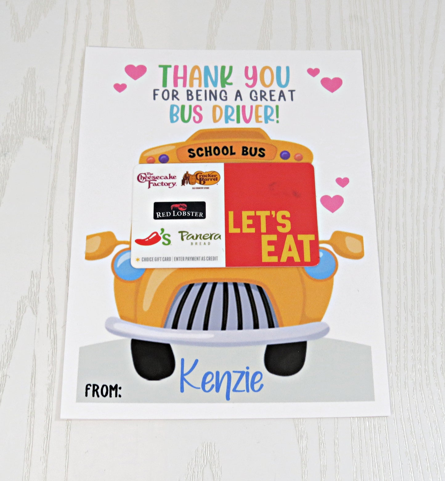 Bus Driver Gift Card Holder - End of Year Appreciation Gift - Unique Busman Card - Thank You Card