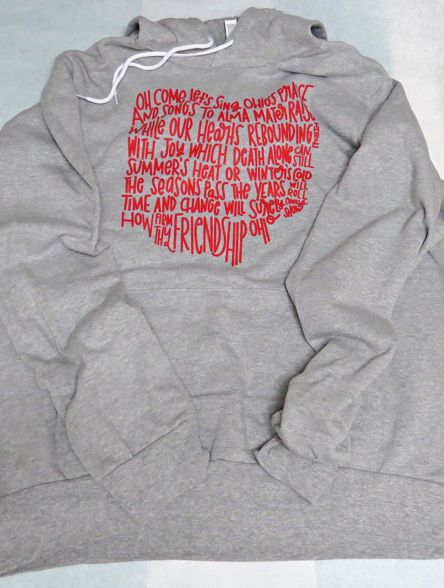 ADULT Grey Bella & Canvas Super Soft Fleece Unisex Sweatshirt Ohio Song Tee