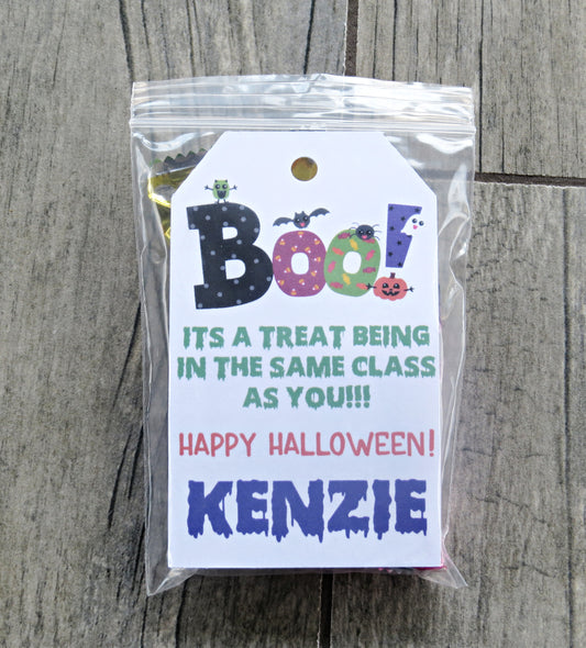 Personalized Halloween Treat Bags - Unique Halloween Gift for Kids School- Just Add Candy Greeting Cards - Gift for Him Her Boy Girl Note