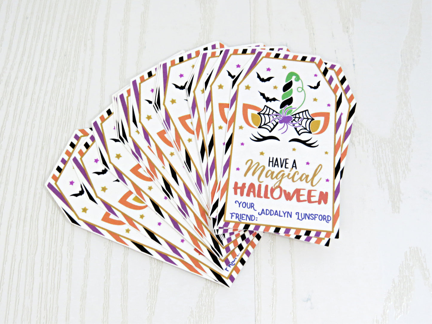 Personalized Unicorn Halloween Treat Bags - Unique Halloween Gift for Kids School- Just Add Candy Greeting Cards - Gift for Him Her Boy Girl Note