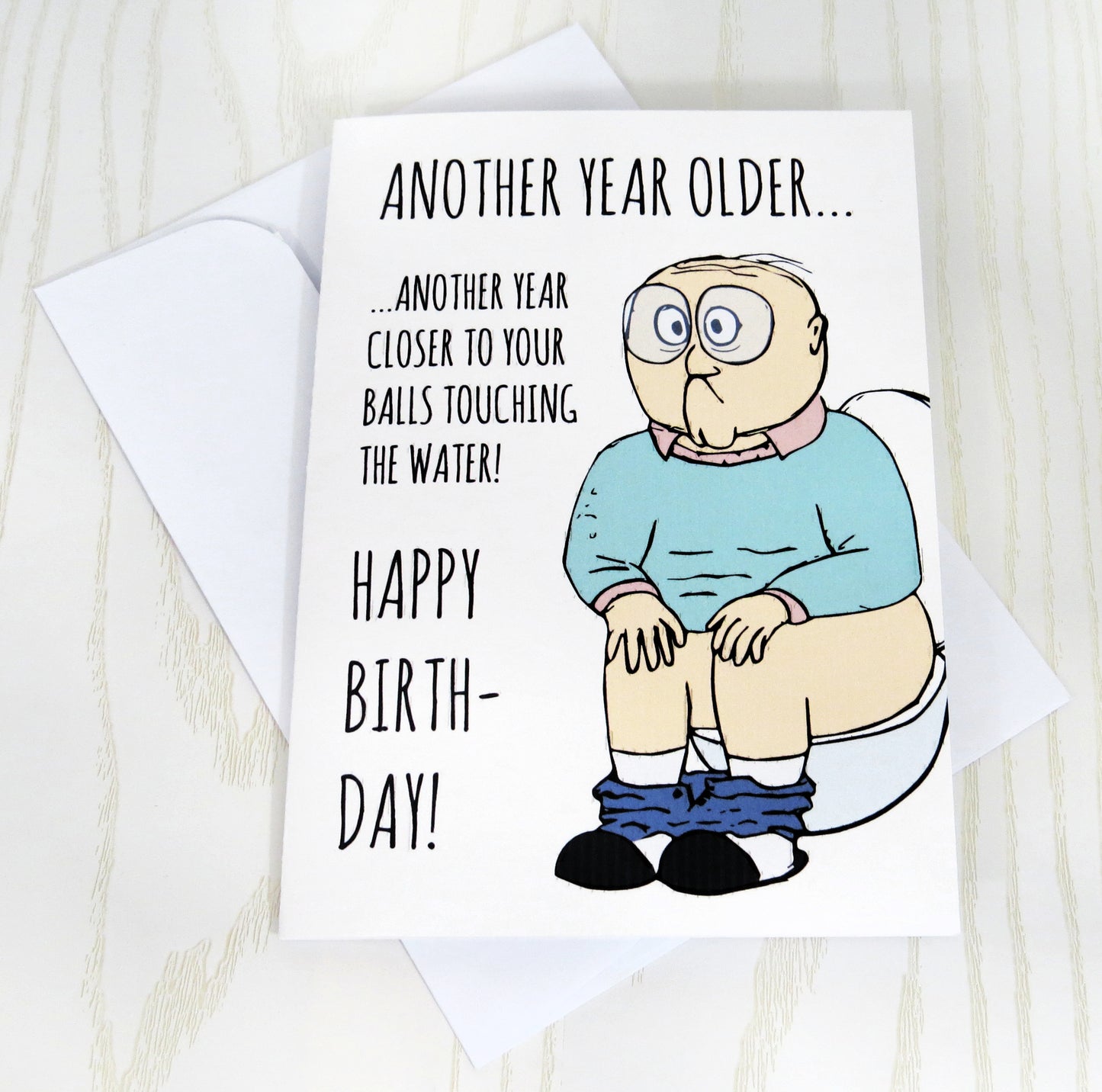 Handmade Kenzie's Boutique Happy Birthday Balls Touch Floor Card - Funny for Male Man Celebration Gift - Unique Gift Card Holder Cash - Folded Card for Him - Humor Giggles Cutie Cute