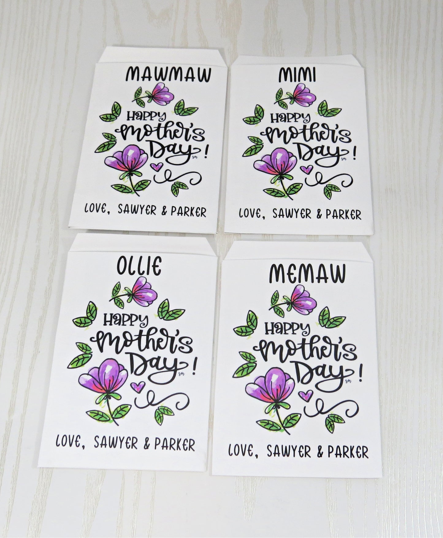 Mothers Day Flower Seed Packet Card Personalized - Unique Card for Moms - Grandma Mom Nana Nanny Greeting Cards - Moms Day Gift