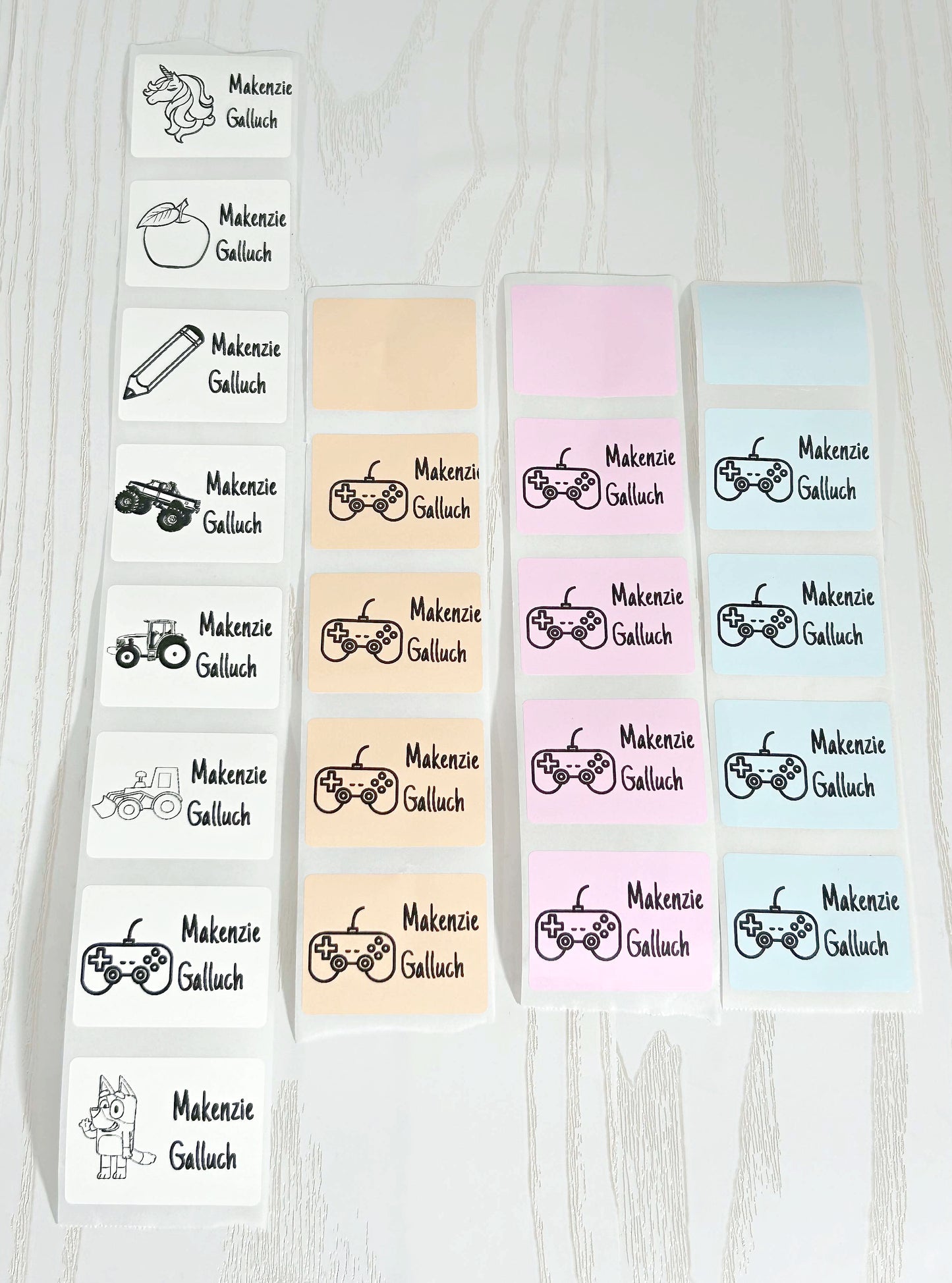 Kenzie's Boutique Personalized Sticker Labels for Back to School Supplies with Name for Students Teachers - Clipboard Stickers - Daycare Easy Peel Off