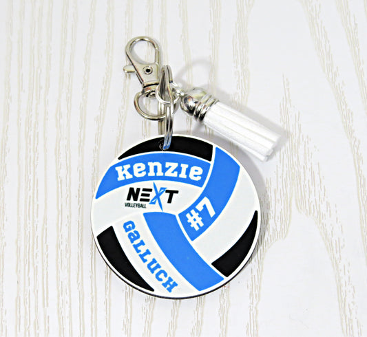 Next Volleyball Personalized Acrylic Round Keychain - Bag Tag