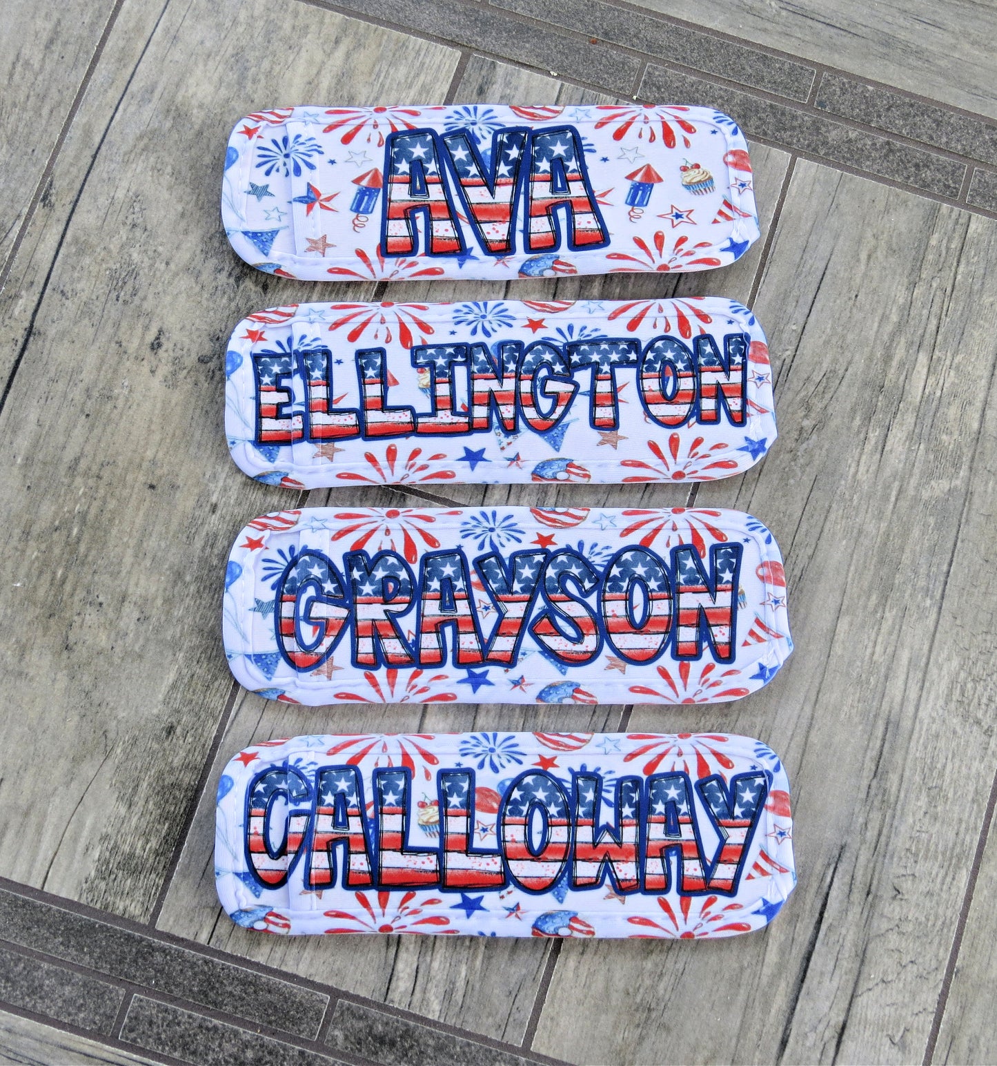 Personalized Patriotic Popsicle Holder for Kids - Personalized Popsicle Holder Sleeve - Summer July 4th Memorial Day Gift - Popsicle Sleeve Kids