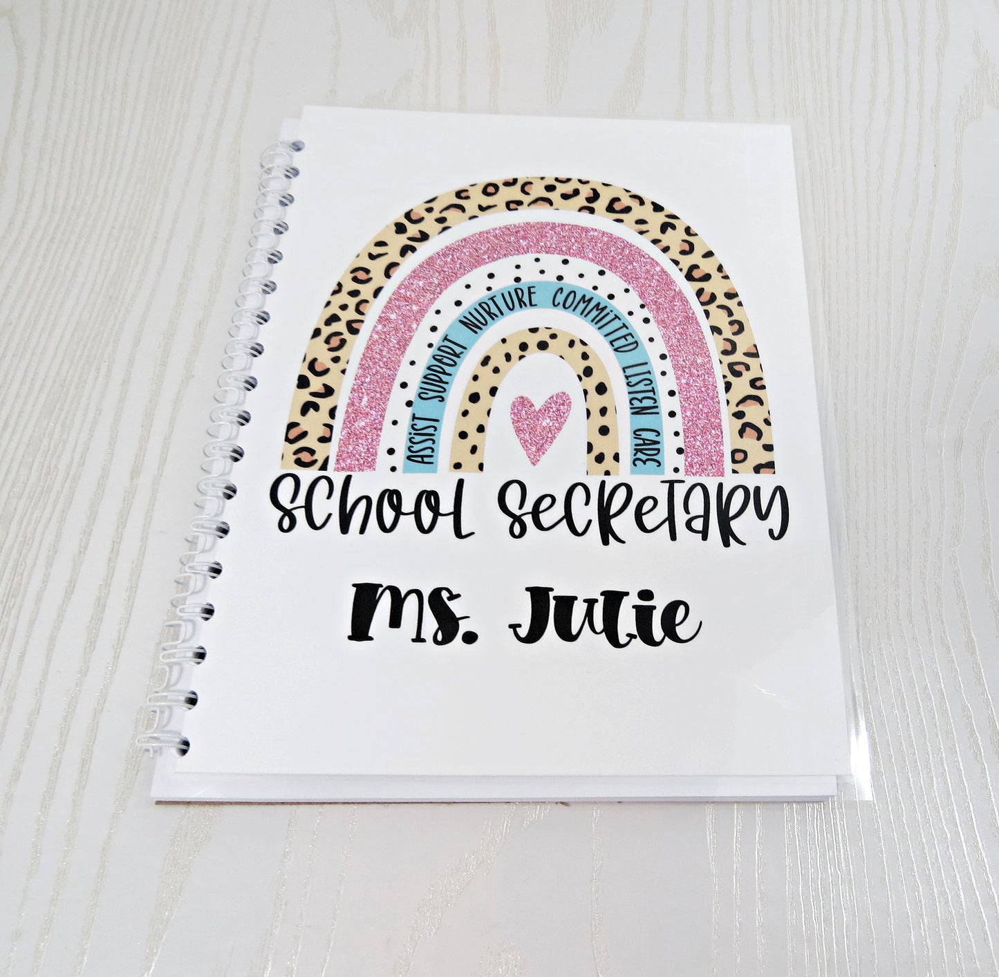 Personalized School Secretary Appreciation Spiral Notebook - Custom Teacher Gifts & School Supplies - Great for Classroom or Home Use - Weekly Planner Note Pad