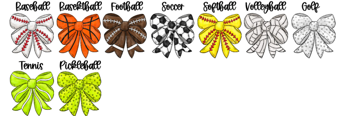 Sports Bow Bag Tag Personalized with Name - Kids Soccer Volleyball Baseball Softball Golf Basketball Bag Name Tag Keychain