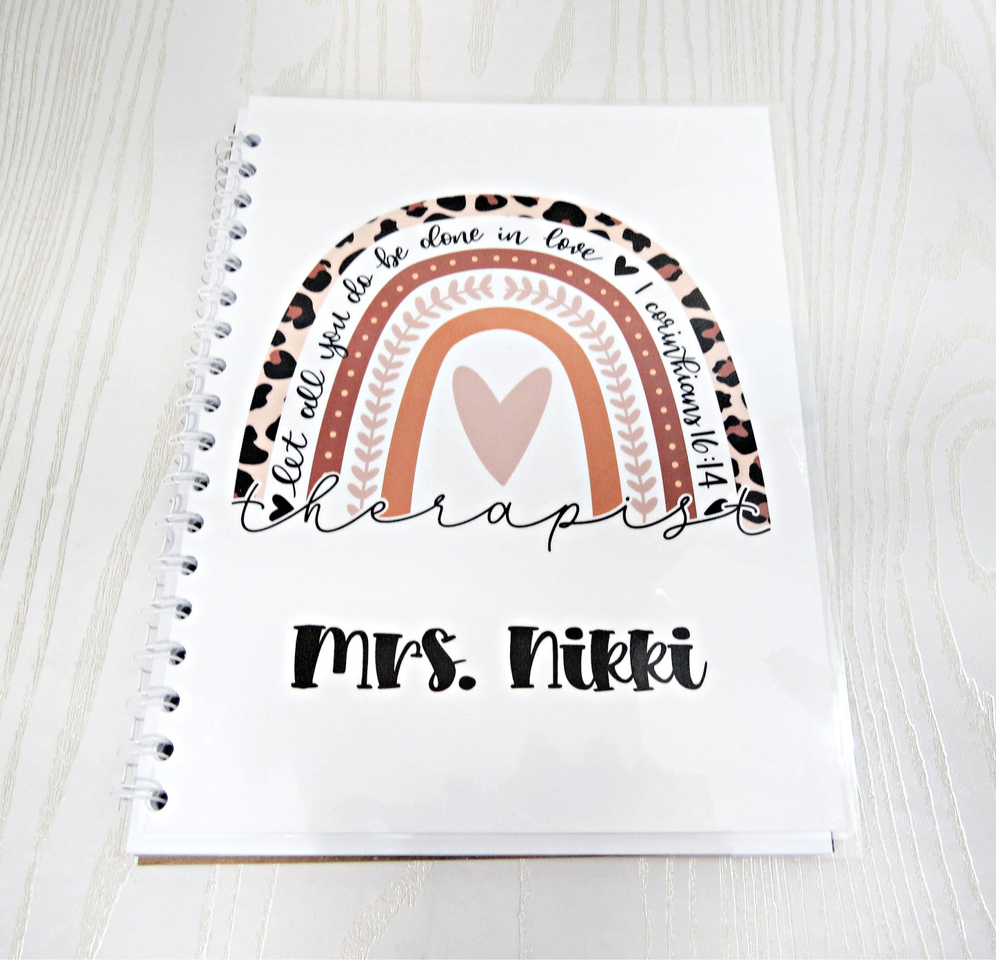 Personalized Therapist Appreciation Spiral Notebook - Custom Gifts & Supplies - Great for Work or Home Use - Weekly Planner Note Pad Thank you Gift