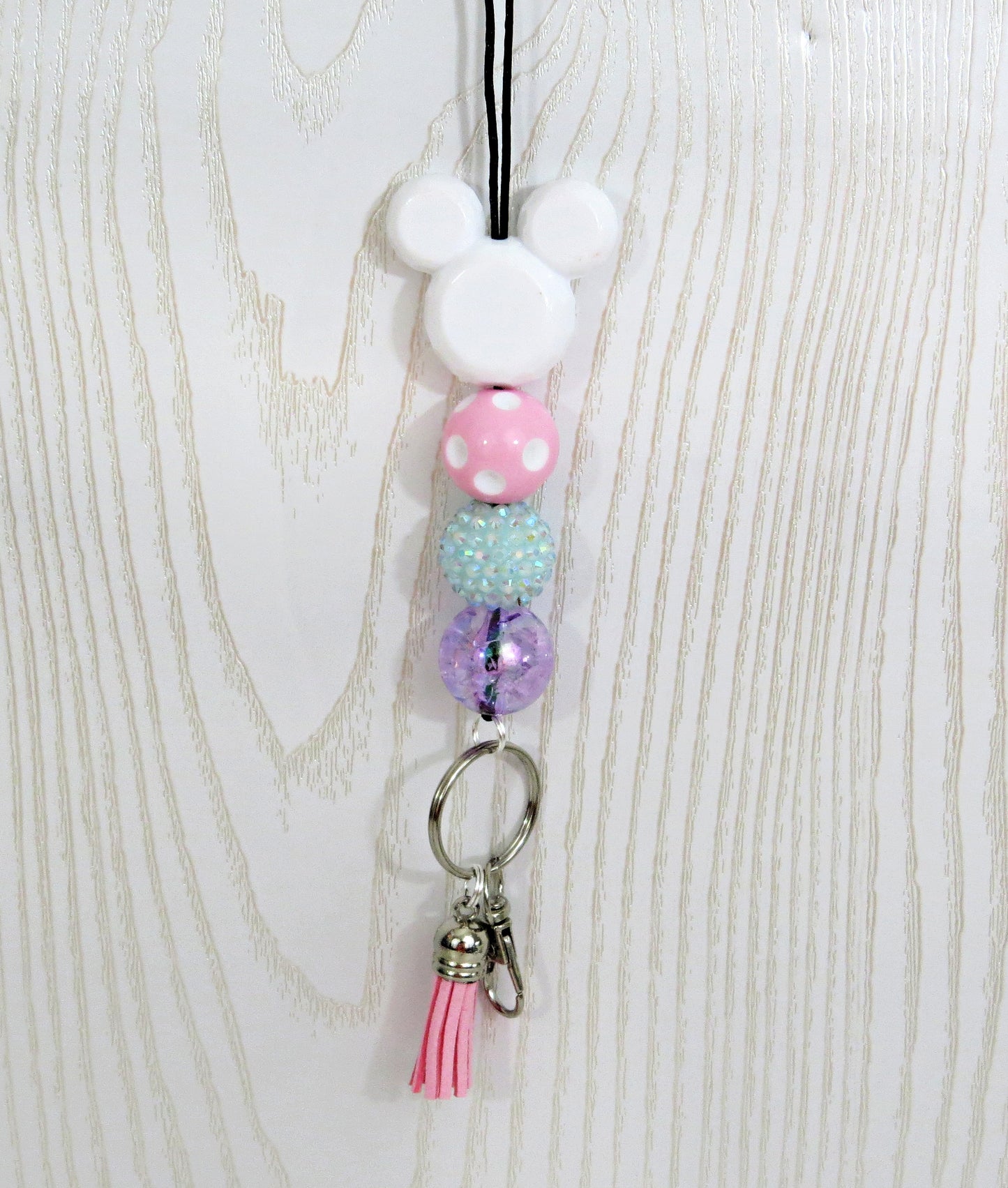 Kenzie's Boutique Handmade Mouse Lanyard - Stylish Cute Beaded Design - Cruise Vacation Parks Breakaway Clasp for ID Badges and Keys - Appreciation Week - Graduation Gift- Practitioner - School Hospital Scrubs