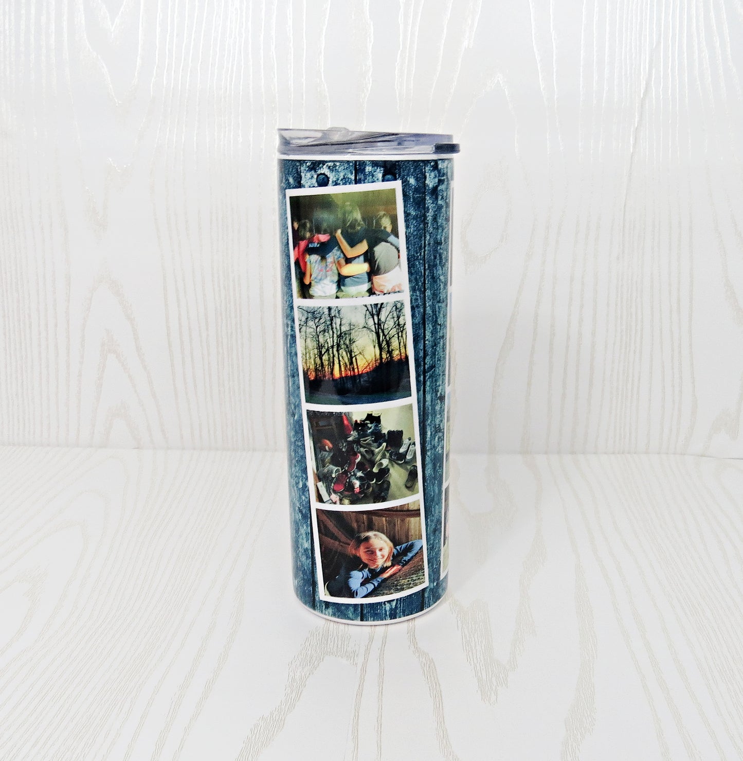 20 oz 12 Picture Stainless Steel Tumbler - Birthday Mothers Day Christmas Holiday Gift - Secret Santa - Grandma Nana Custom Personalized Customizable