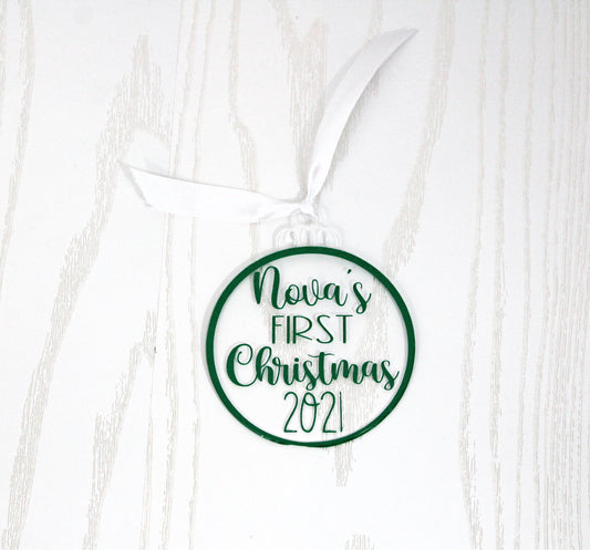 Personalized First Christmas Ornament - Personalized Baby Ornament - New Family Christmas Ornament - New Mom Dad