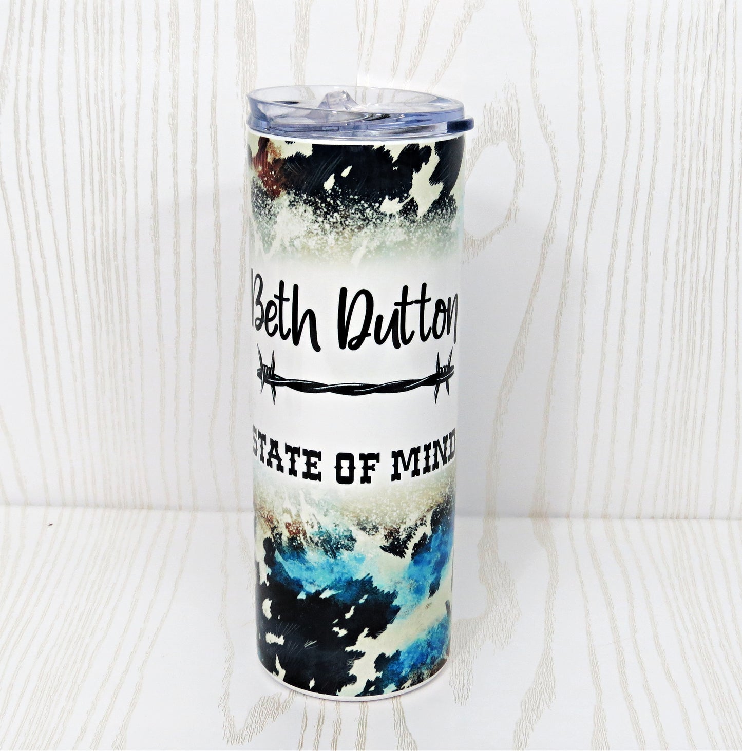 20 oz Stainless Cowboy State of Mind Steel Skinny Tumbler - Dutton Western TV SeriesIncludes Straw and Lid – Girls Gift