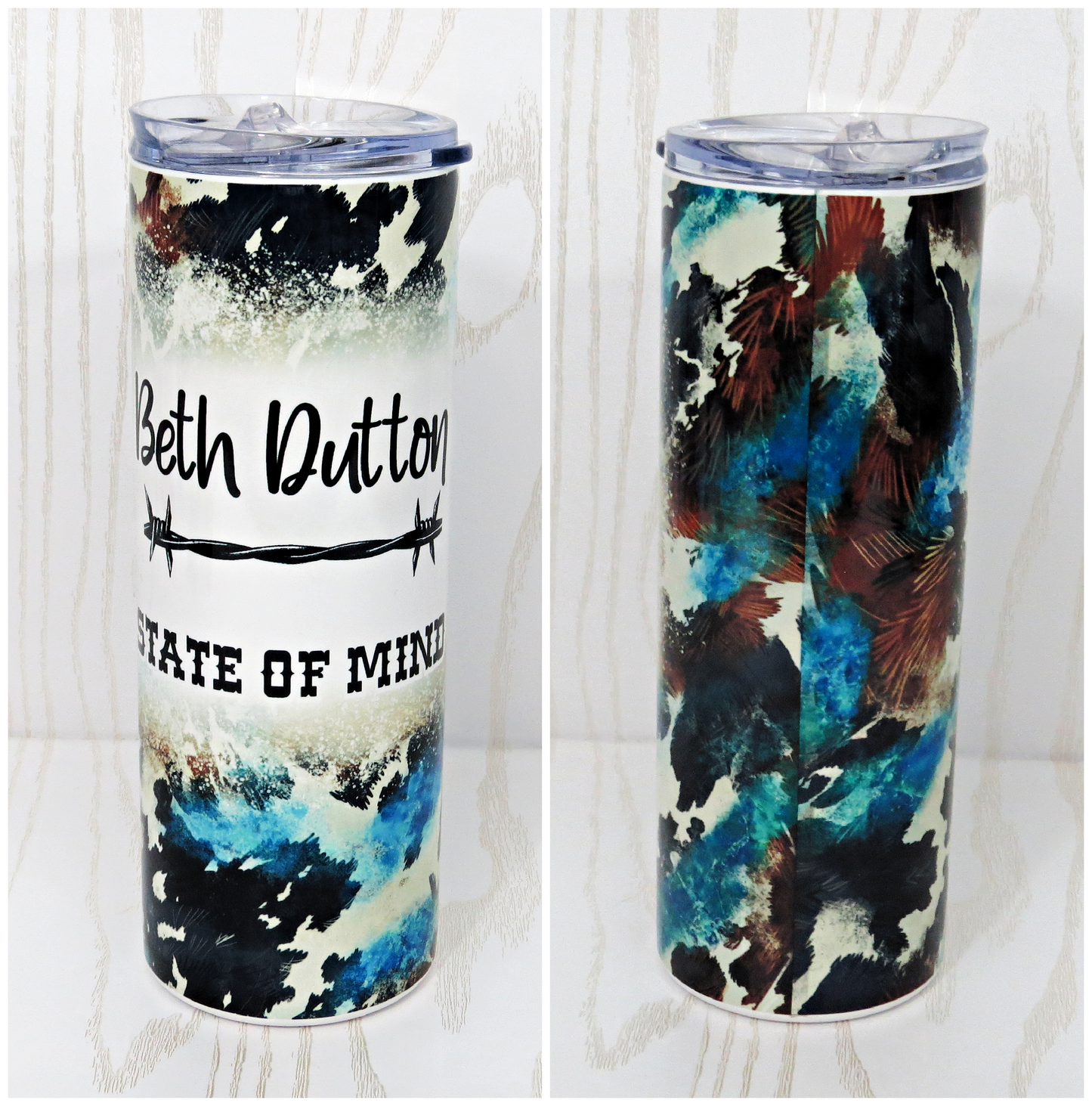 20 oz Stainless Cowboy State of Mind Steel Skinny Tumbler - Dutton Western TV SeriesIncludes Straw and Lid – Girls Gift