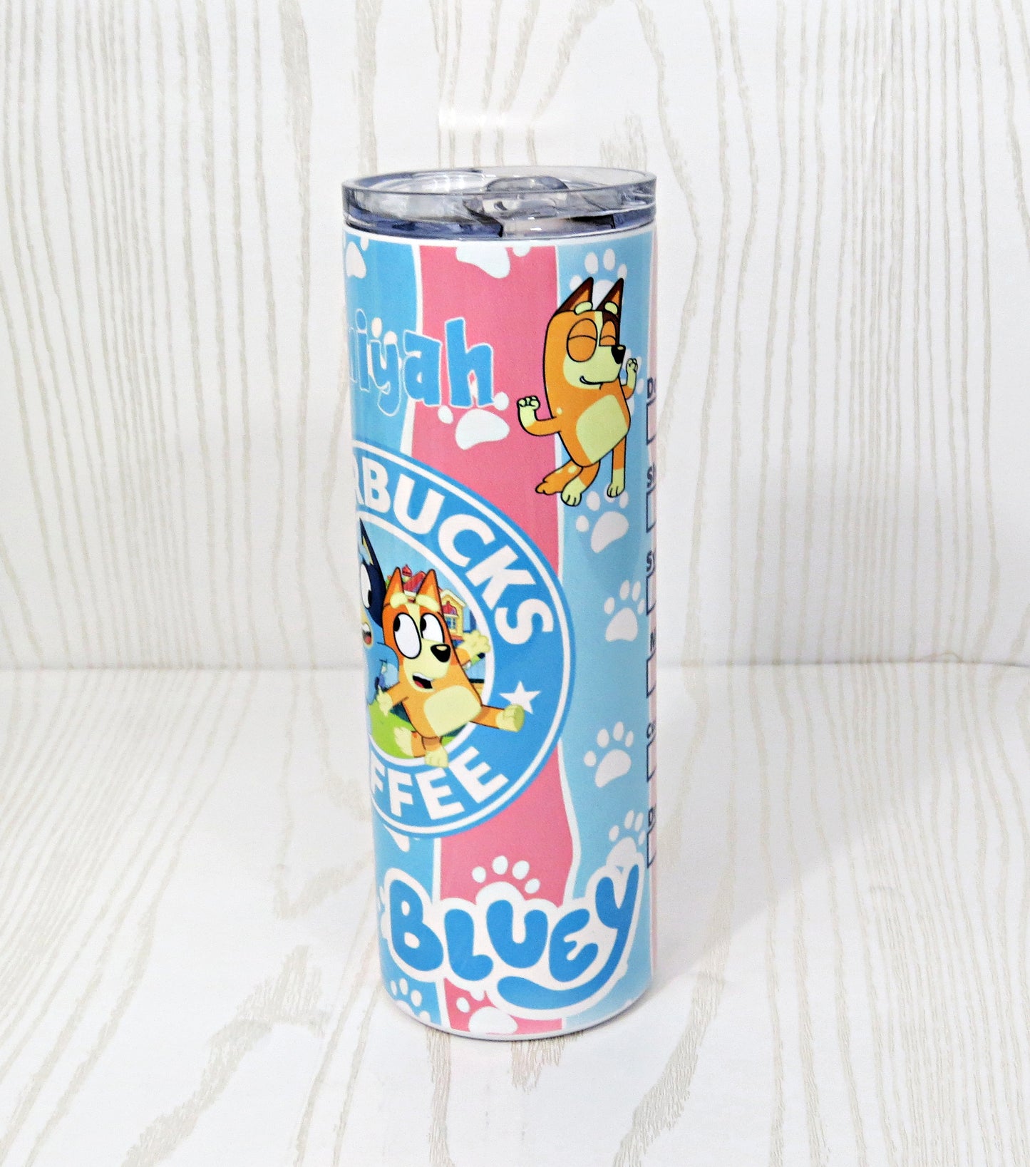 20 oz Stainless Steel Blue Dog Tumbler - Kids Tumbler Drink