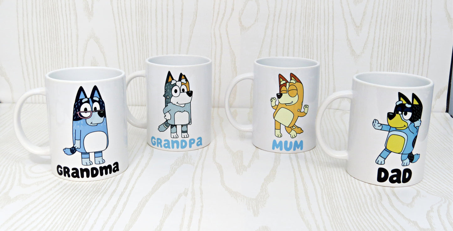 Blue Dog Mug For Family - Mothers Day - Fathers Day - Holidays - Grandparents Day Gift