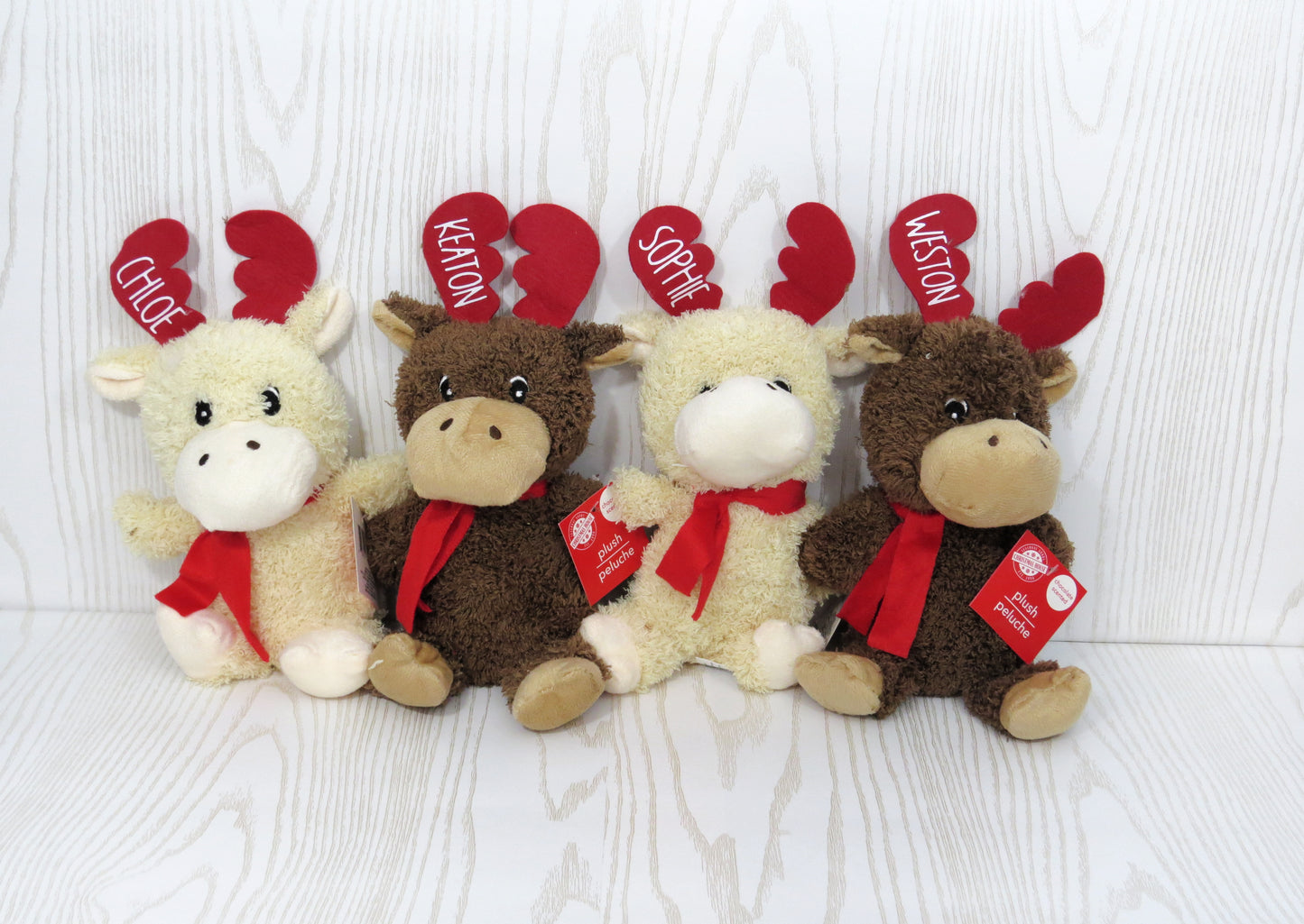 Personalized Christmas Plush Moose – Custom Name Moose Plush Toys - Reindeer Christmas Gift – Kids Secret Santa Gift – Stuffed Toy Stocking Stuffer