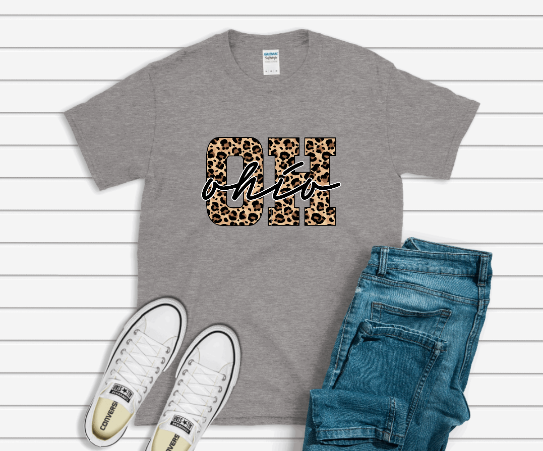 Cheetah Print Columbus Ohio GIRLS Tee - Ohio Attire - Home Shirt - Girls TShirt- Ohio Sports Lover