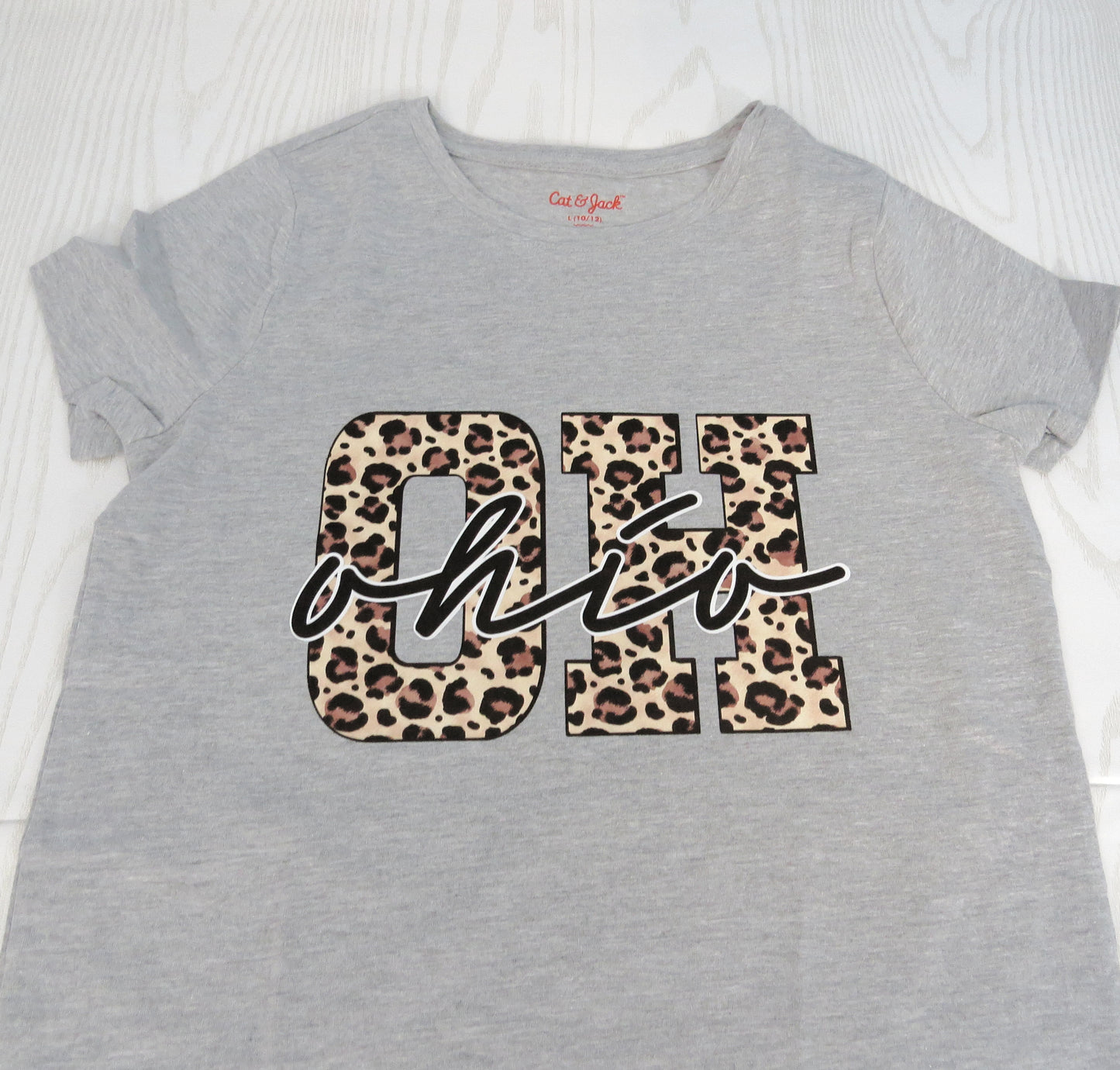 Cheetah Print Columbus Ohio GIRLS Tee - Ohio Attire - Home Shirt - Girls TShirt- Ohio Sports Lover