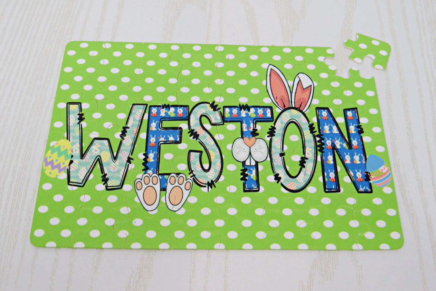 Easter Basket Personalized Puzzle - Custom Puzzle - Cute Holiday Gift - Personalized Puzzle Kids - Name Puzzle - 24 48 120 pieces