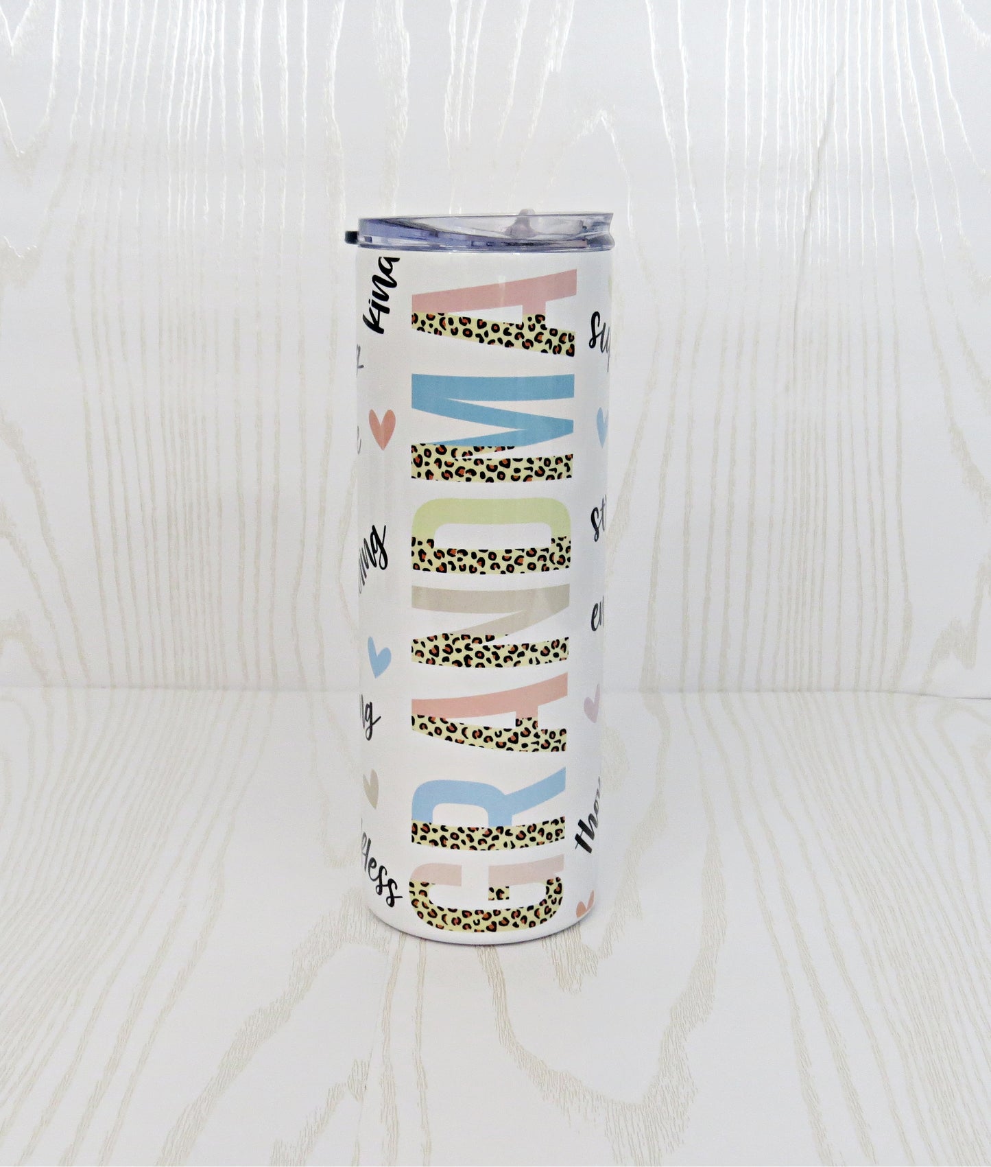 20 oz Grandma Stainless Steel Skinny Tumbler - Includes Straw and Lid – Holiday Gift Secret Santa - Birthday Grandparents Day