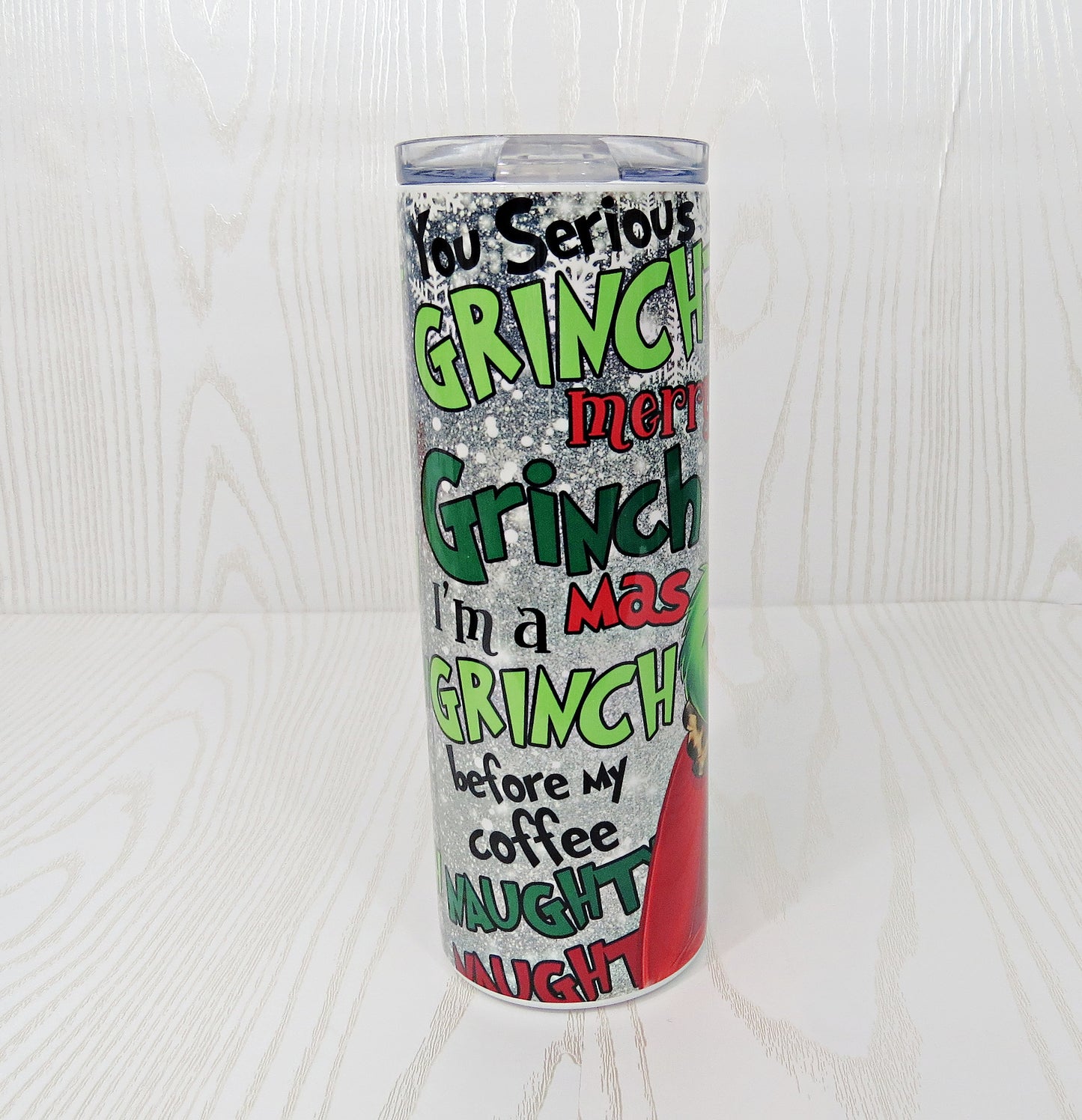 Grinch Tumbler With Lid and Straw Stainless Steel 20oz Grinch