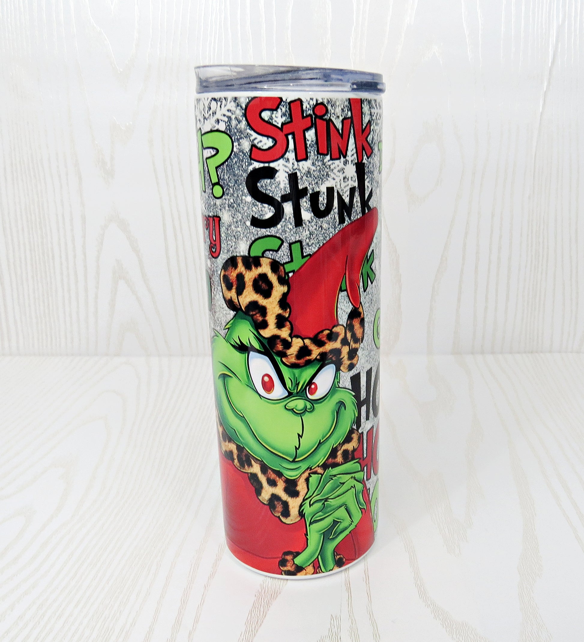 20 oz Stainless Steel Grinch Tumbler Personalized Name- Christmas