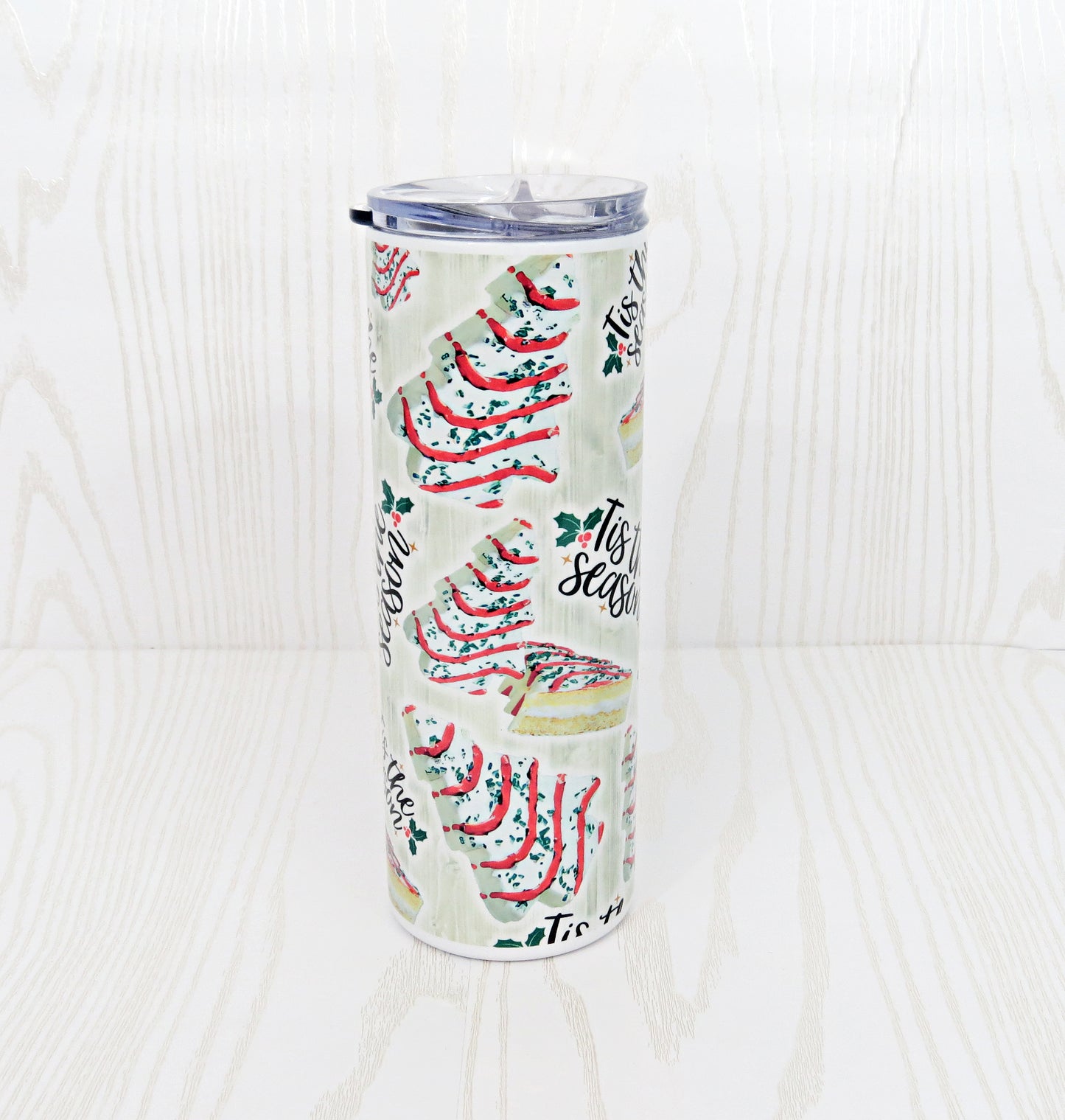 20 oz Snack Cake Christmas Stainless Steel Skinny Tumbler - Includes Straw and Lid – Holiday Gift Secret Santa - Birthday