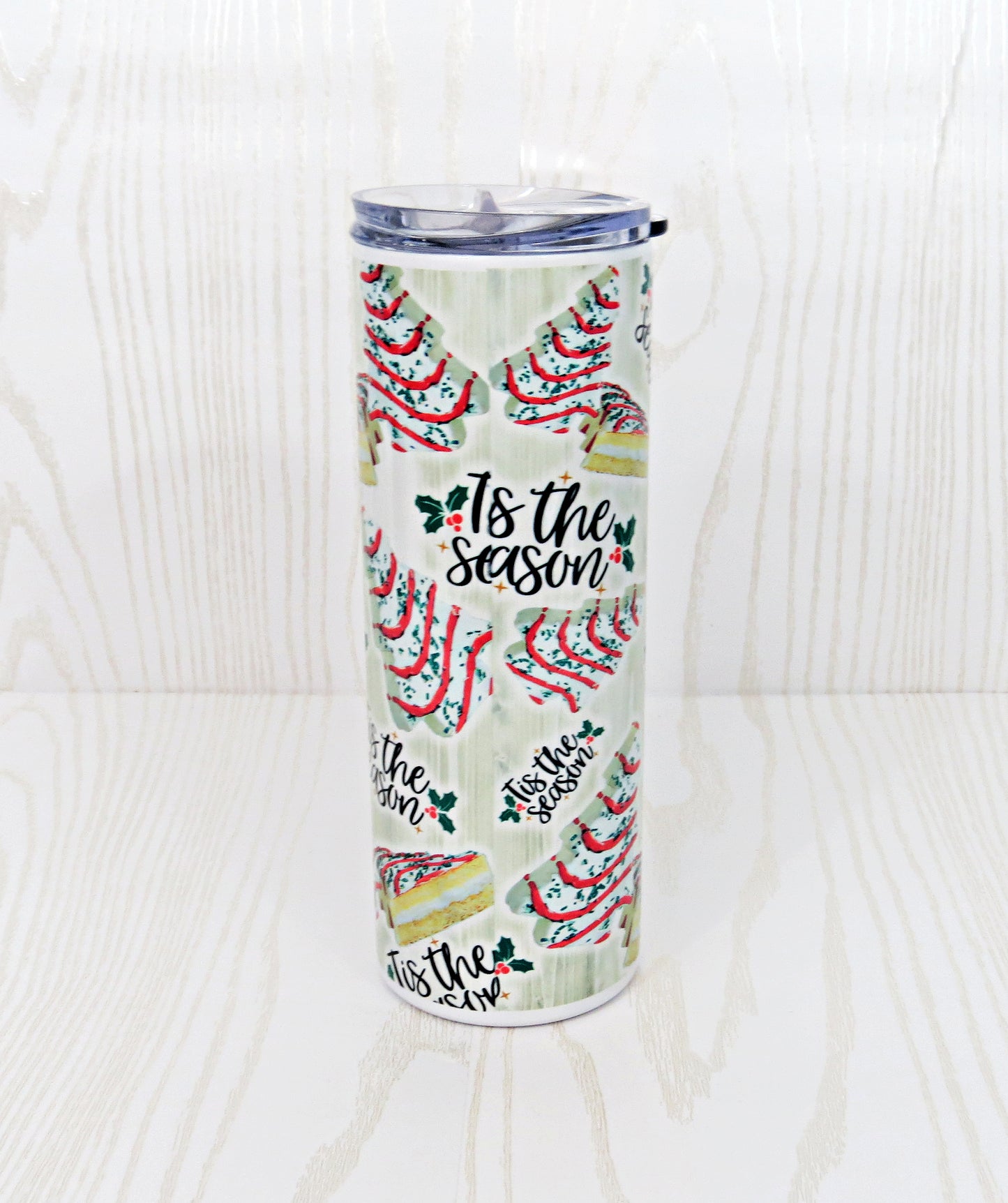 20 oz Snack Cake Christmas Stainless Steel Skinny Tumbler - Includes Straw and Lid – Holiday Gift Secret Santa - Birthday